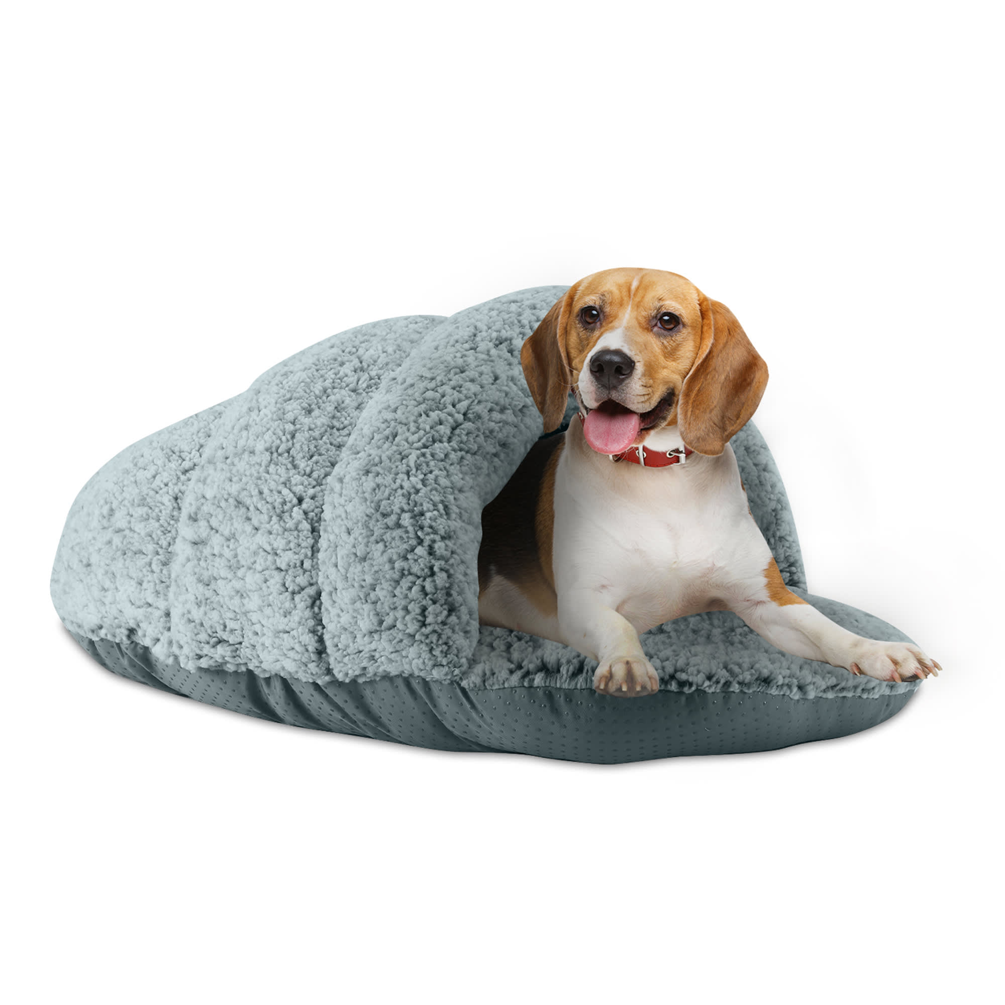 Sleepy Pet Cozy Slipper Bed for Dogs & Cats, Medium Blue