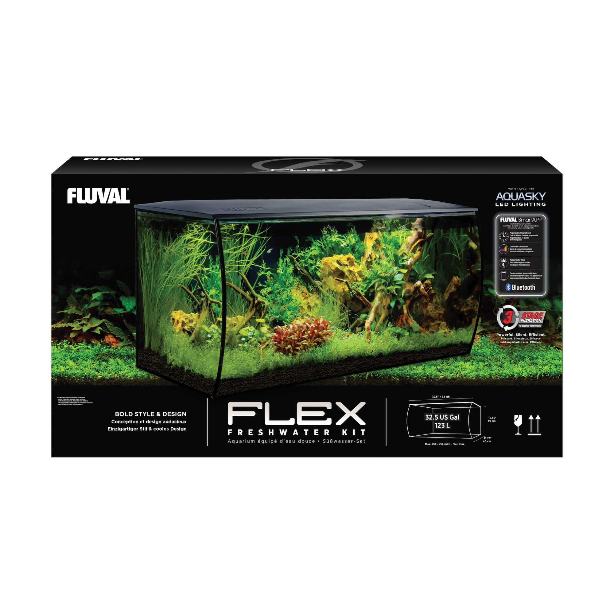 Fluval Flex Black Aquarium Kit, 32.5 Gallon | Petco