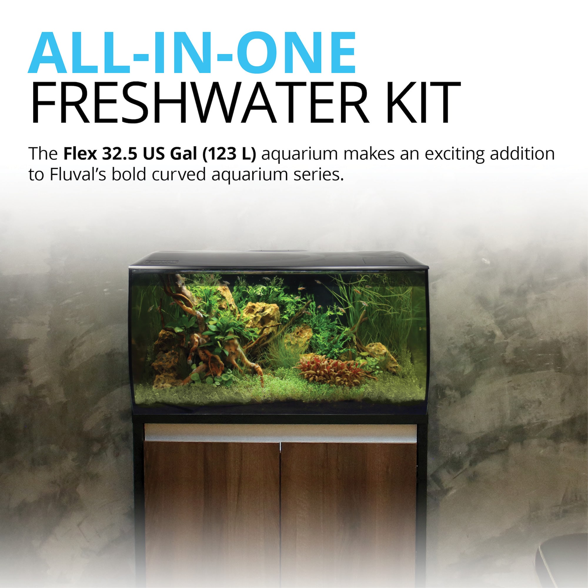 FLUVAL SEA FLEX SALTWATER AQUARIUM KIT - 32.5 GALLON - BLACK 