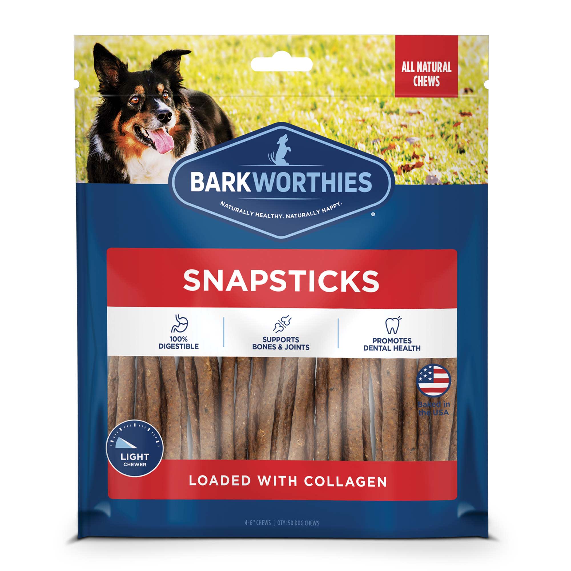 Barkworthies Beef Snapsticks with Collagen Dog Treats, 1.32 lbs., Pack