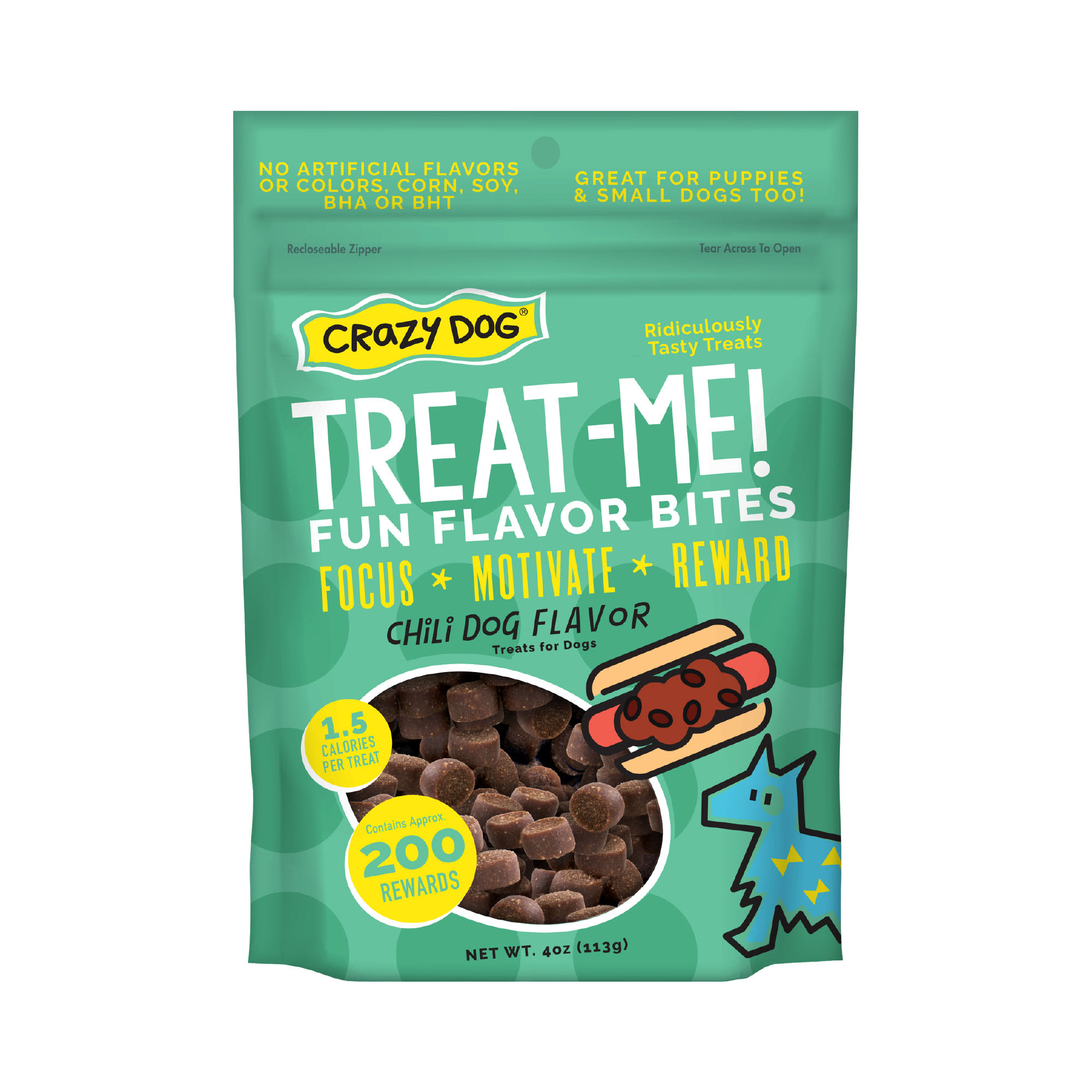 Crazy Dog Treat Me Mini Chili Soft Chewy Dog Treats 10 oz