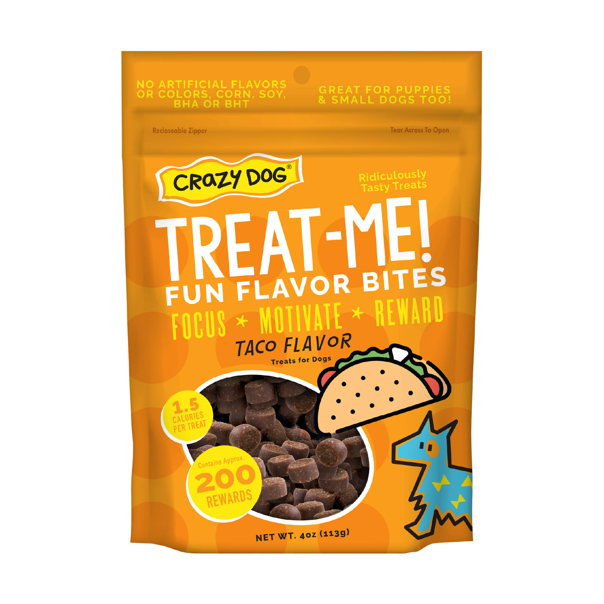 Crazy Dog Treat Me Mini Taco Soft Chewy Dog Treats 4 oz