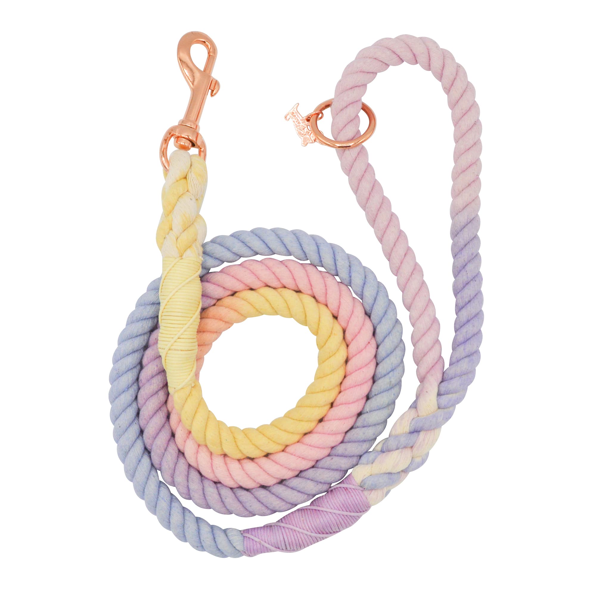 Sassy Woof Caroline Ombre Rope & Rose Gold Dog Leash