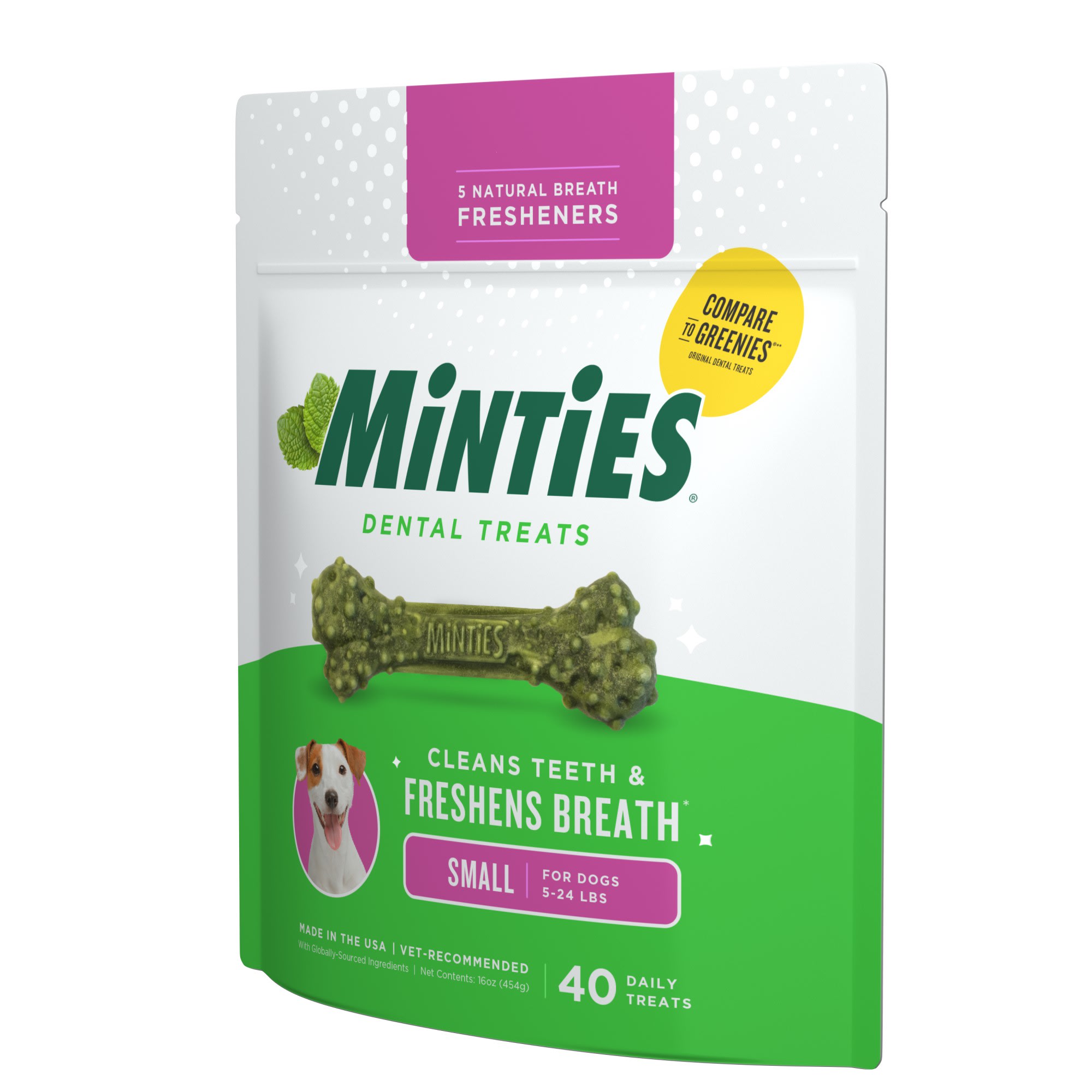 Minties Small Dental Bone Dog Treats, 32 Petco