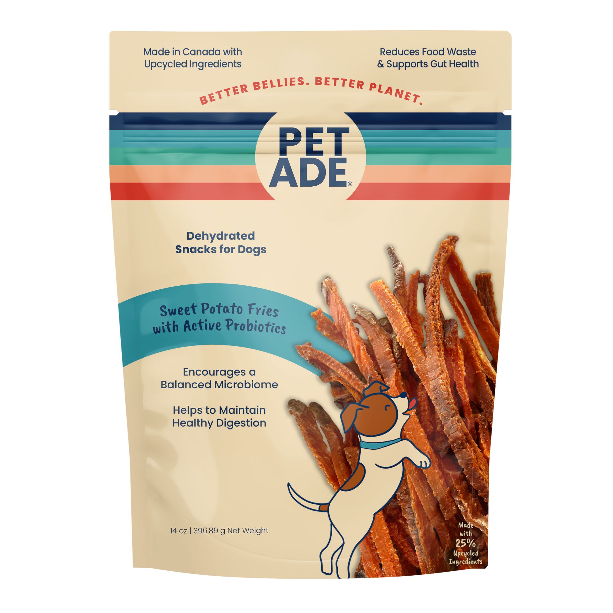 Pet Ade Sweet Potato Fries with Active Probiotics Dehydrated Snacks for