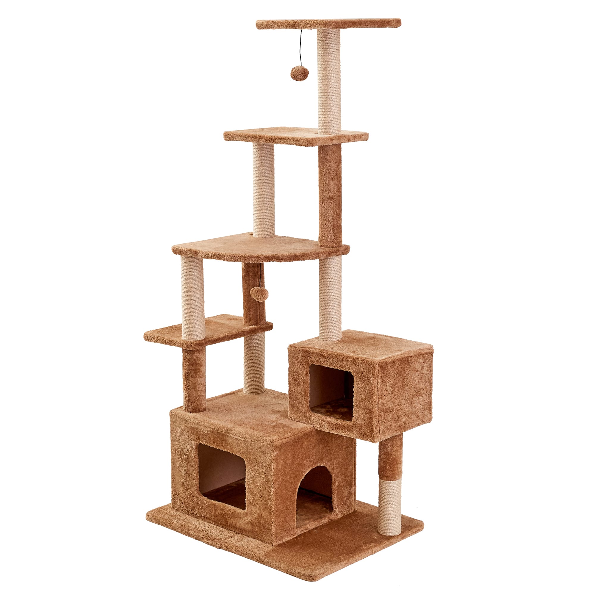 Two by Two Walnut Brown Cat Tower 66 H