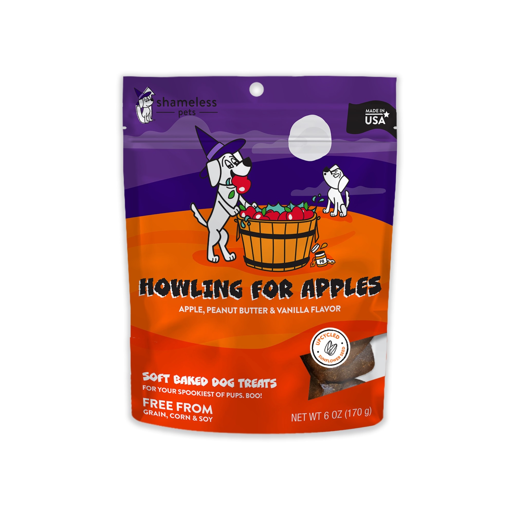 Shameless Halloween Apple & Peanut Butter Dog Treats 6 oz