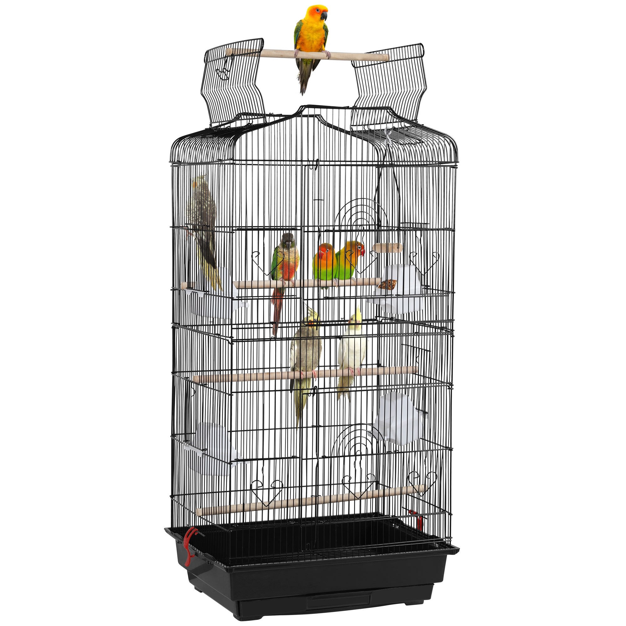 Topeakmart Black Open Top Metal Bird Cage 41 H Petco