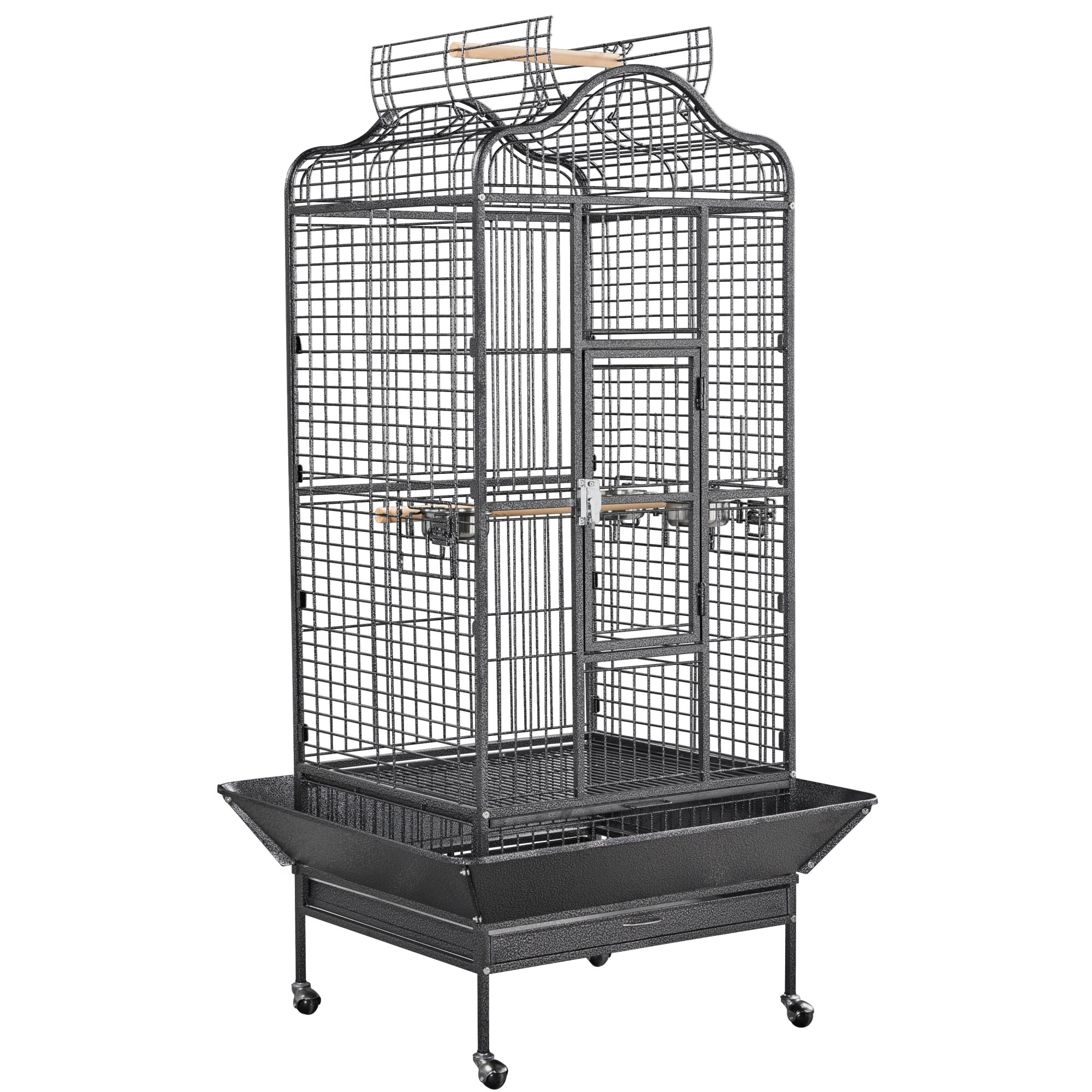 Topeakmart Black Extra Large Bird Cage with Open Play Top, 63" H Petco