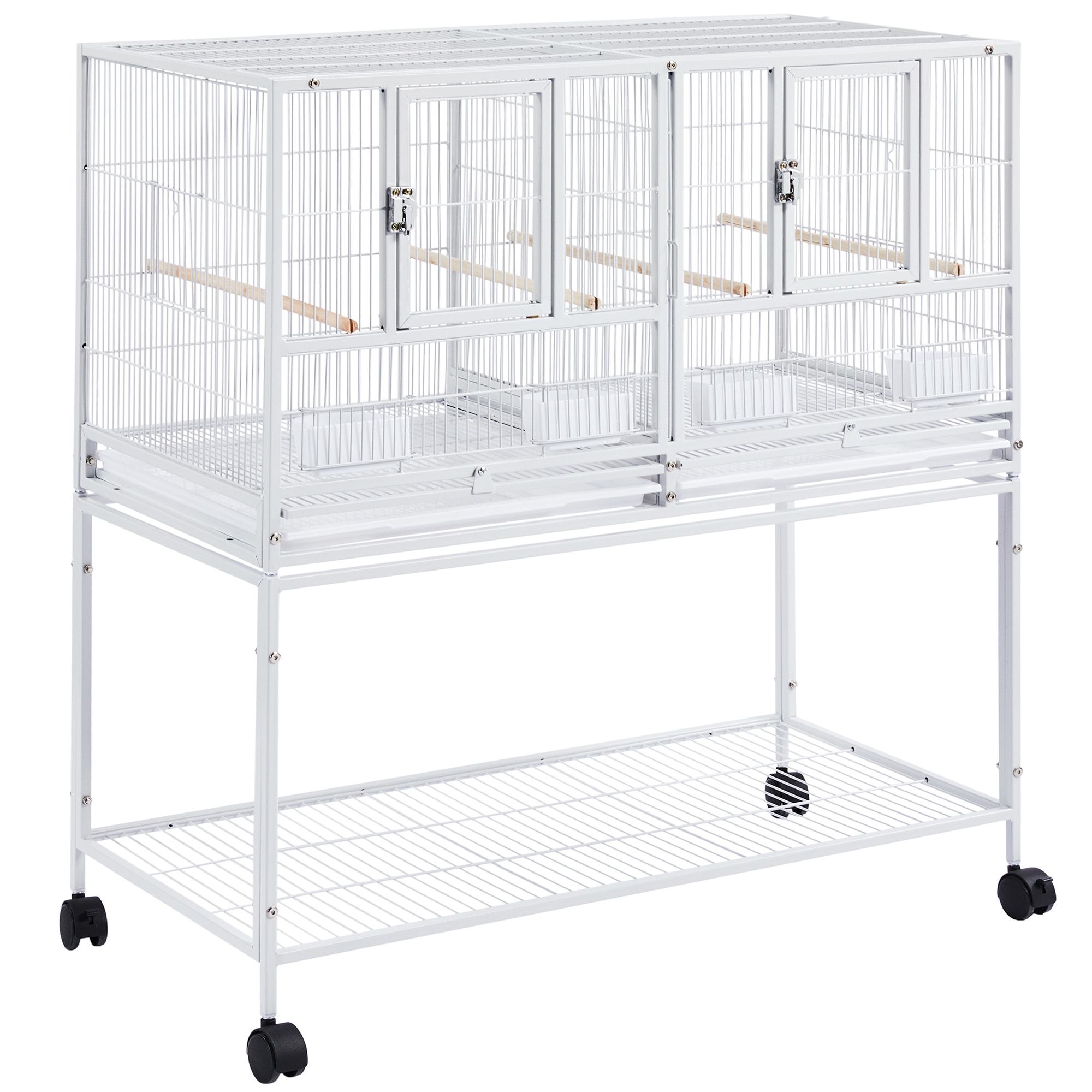 Topeakmart White 41.5" Divided Bird Cage for Small Birds Petco