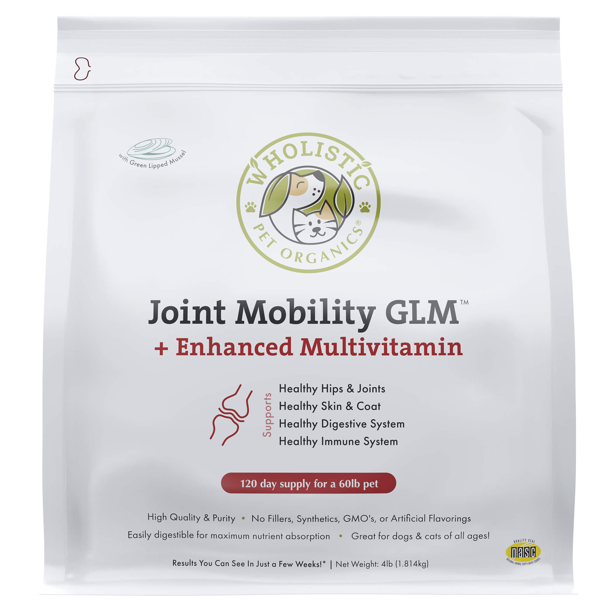 Wholistic Pet Joint Mobility GLM Multivitamin & Joint Support 4 lbs