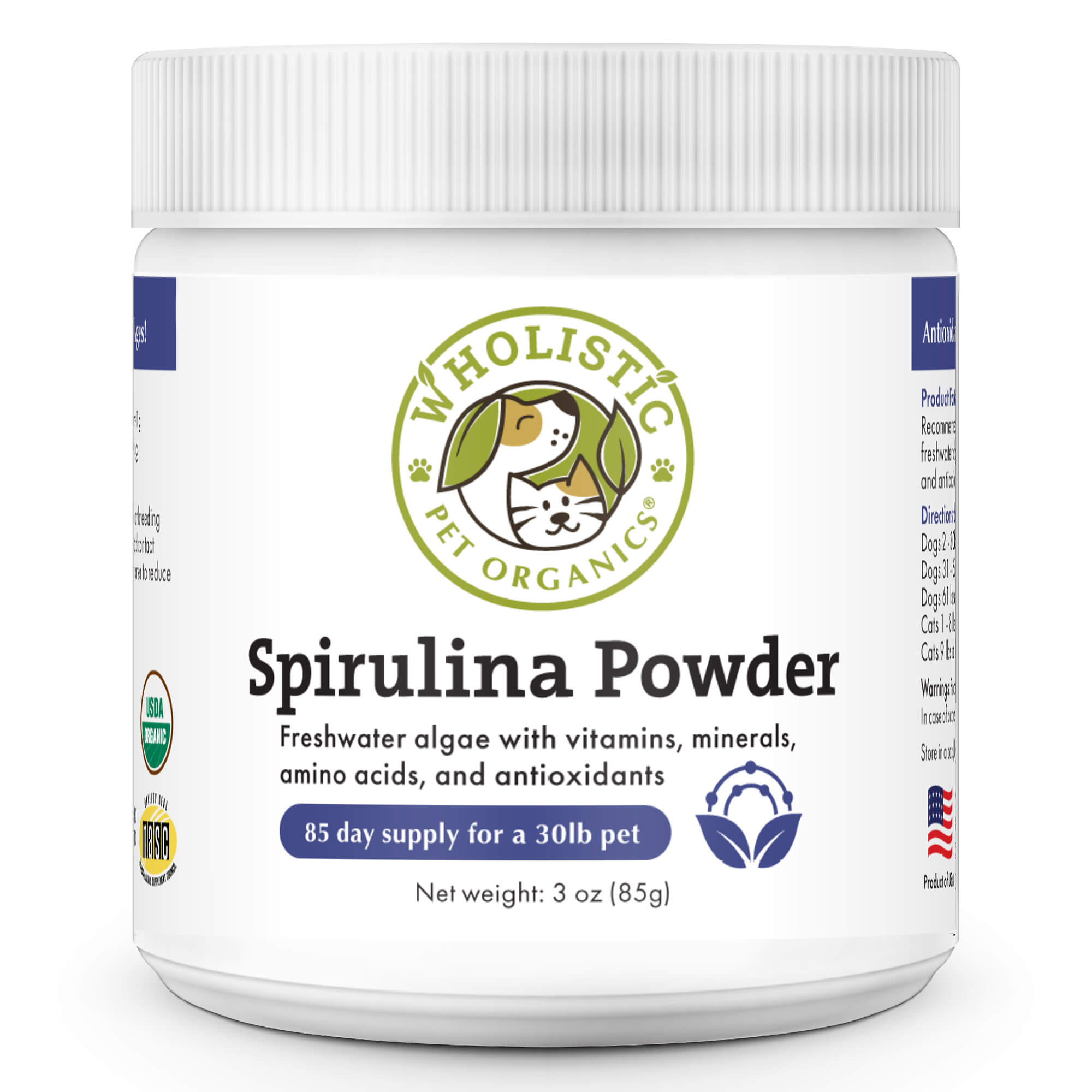 Wholistic Pet Organics Spirulina Micronutrient Support for Dogs and