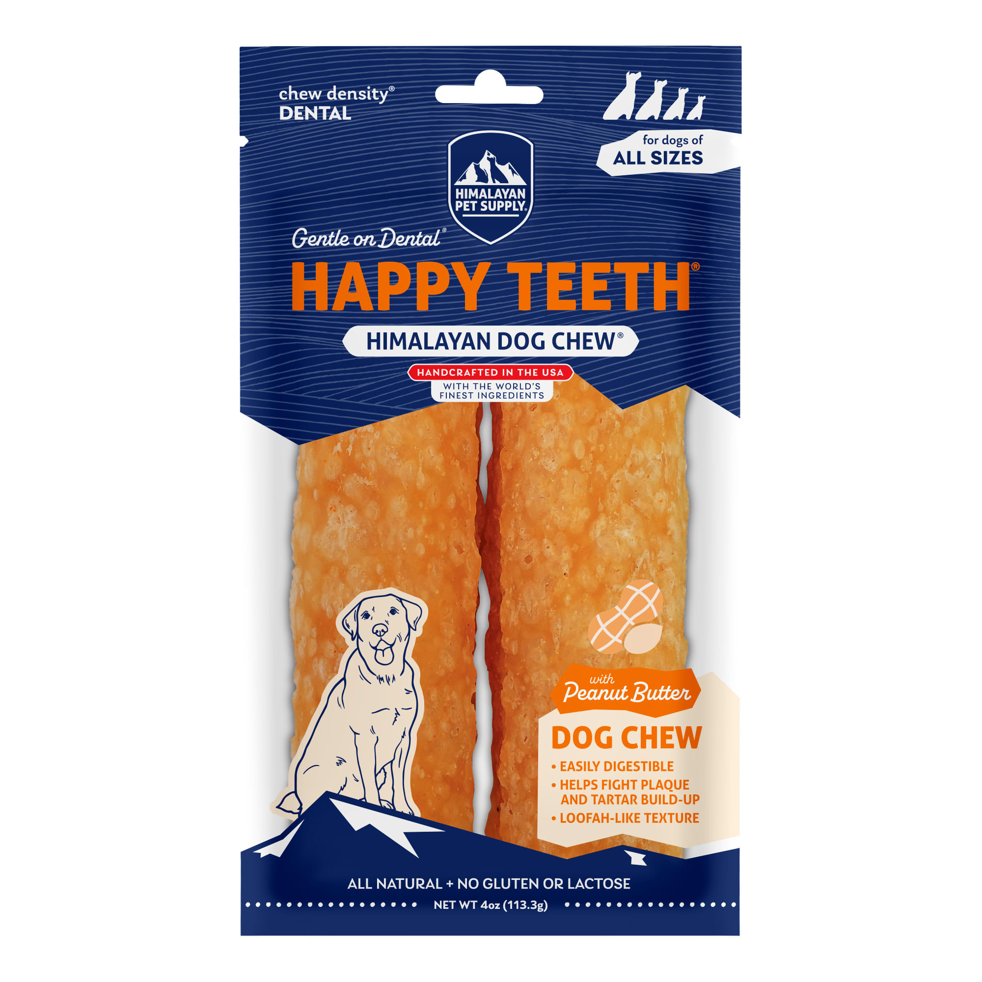 Himalayan Dog Chew Happy Teeth Peanut Butter Dog Treats 4 oz