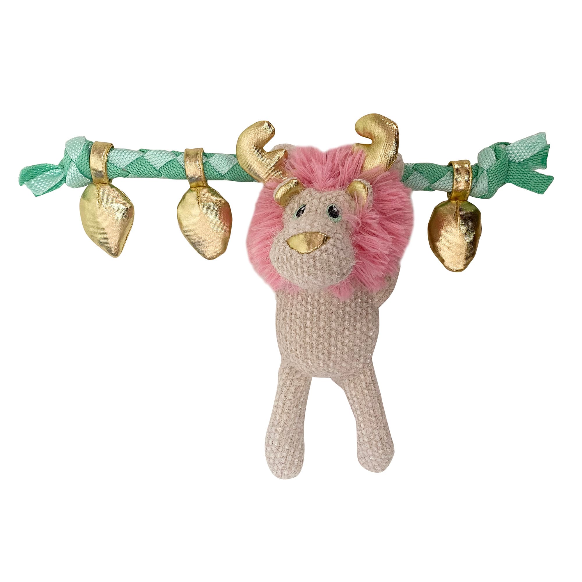 BarkABoo Marshmallow Jungle Lion on Branch Dog Toy, Small Petco