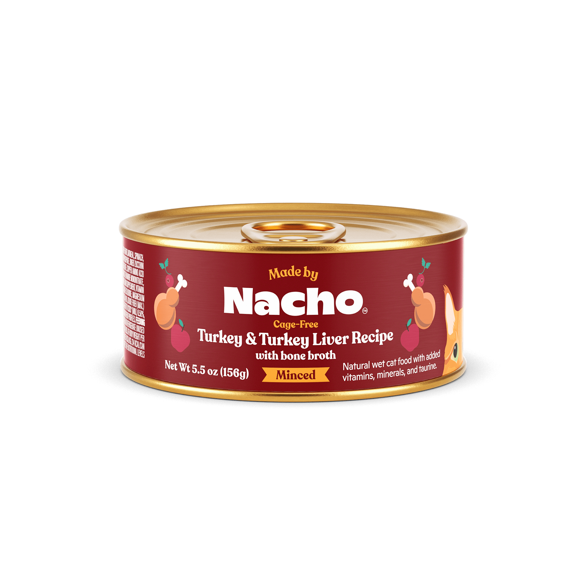 Made by Nacho Minced Turkey & Liver with Bone Broth Cat Food