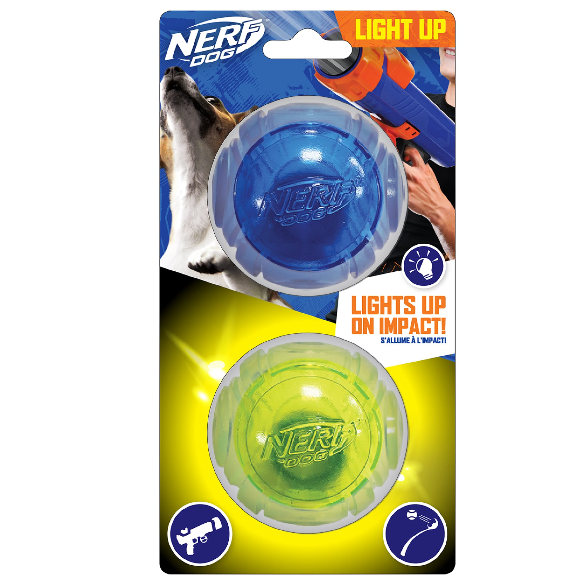 Nerf light clearance up dog ball