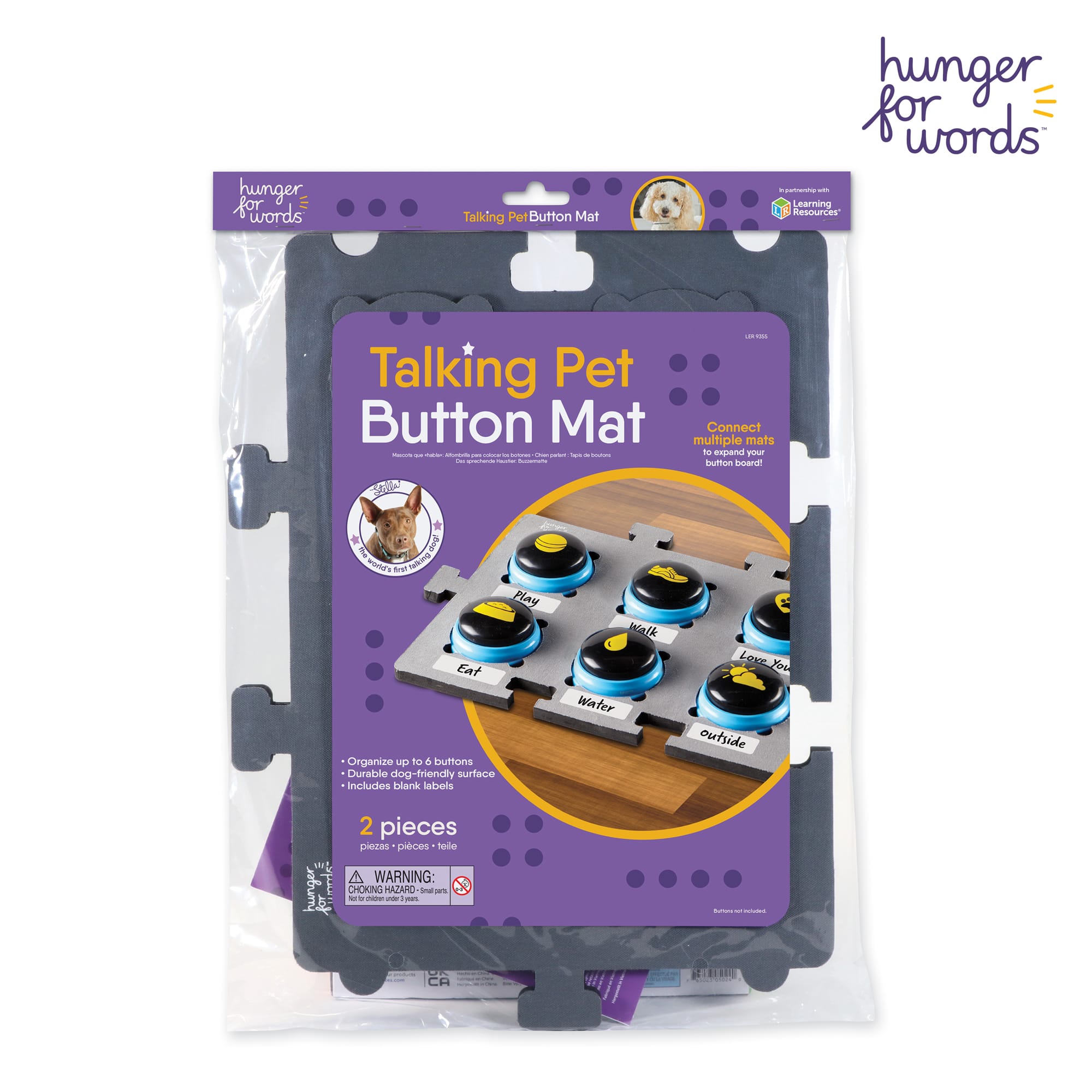 Hunger For Words Dog Speech Button Organizer Mat & Extender