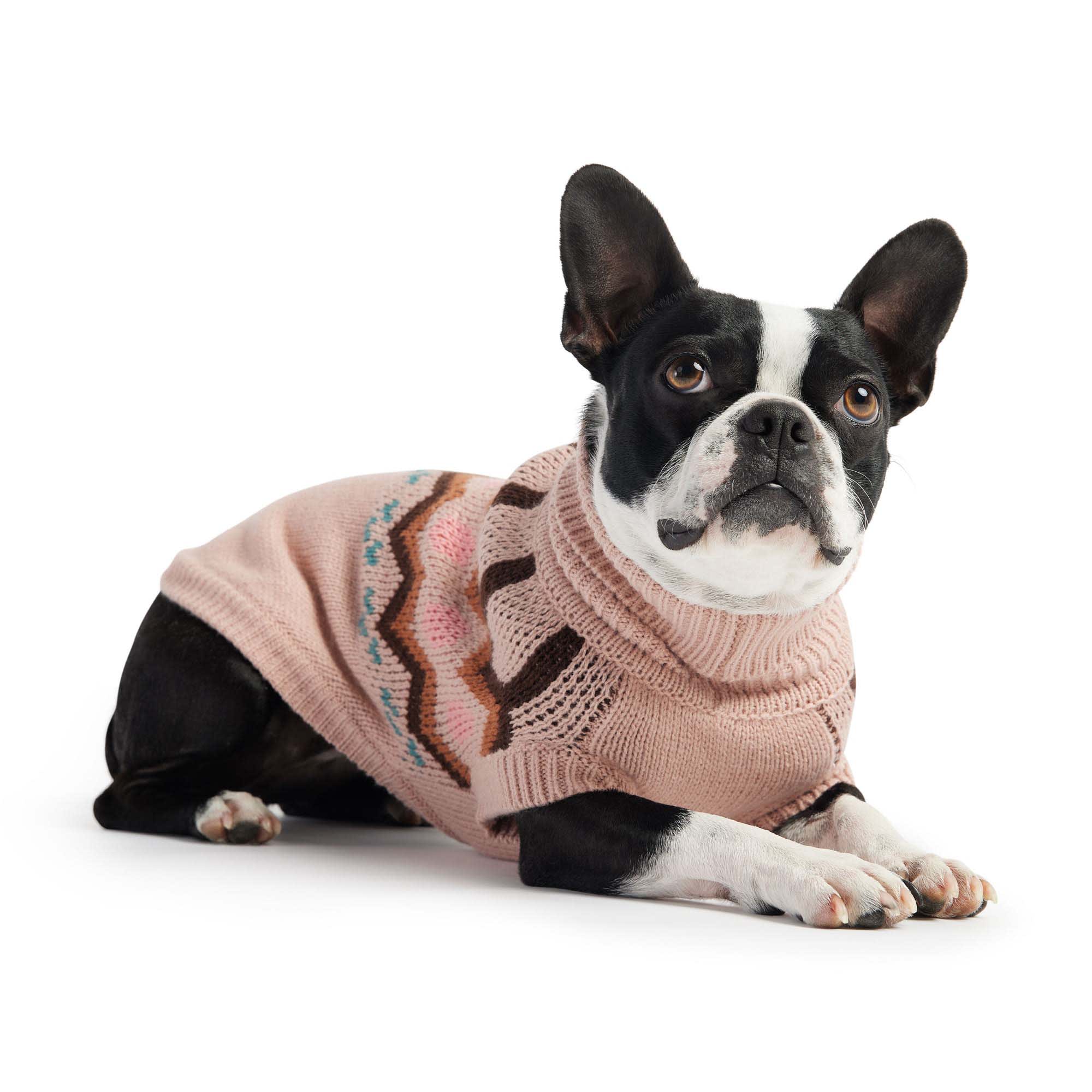 GF Pet Pink Heritage Dog Sweater, Small Petco