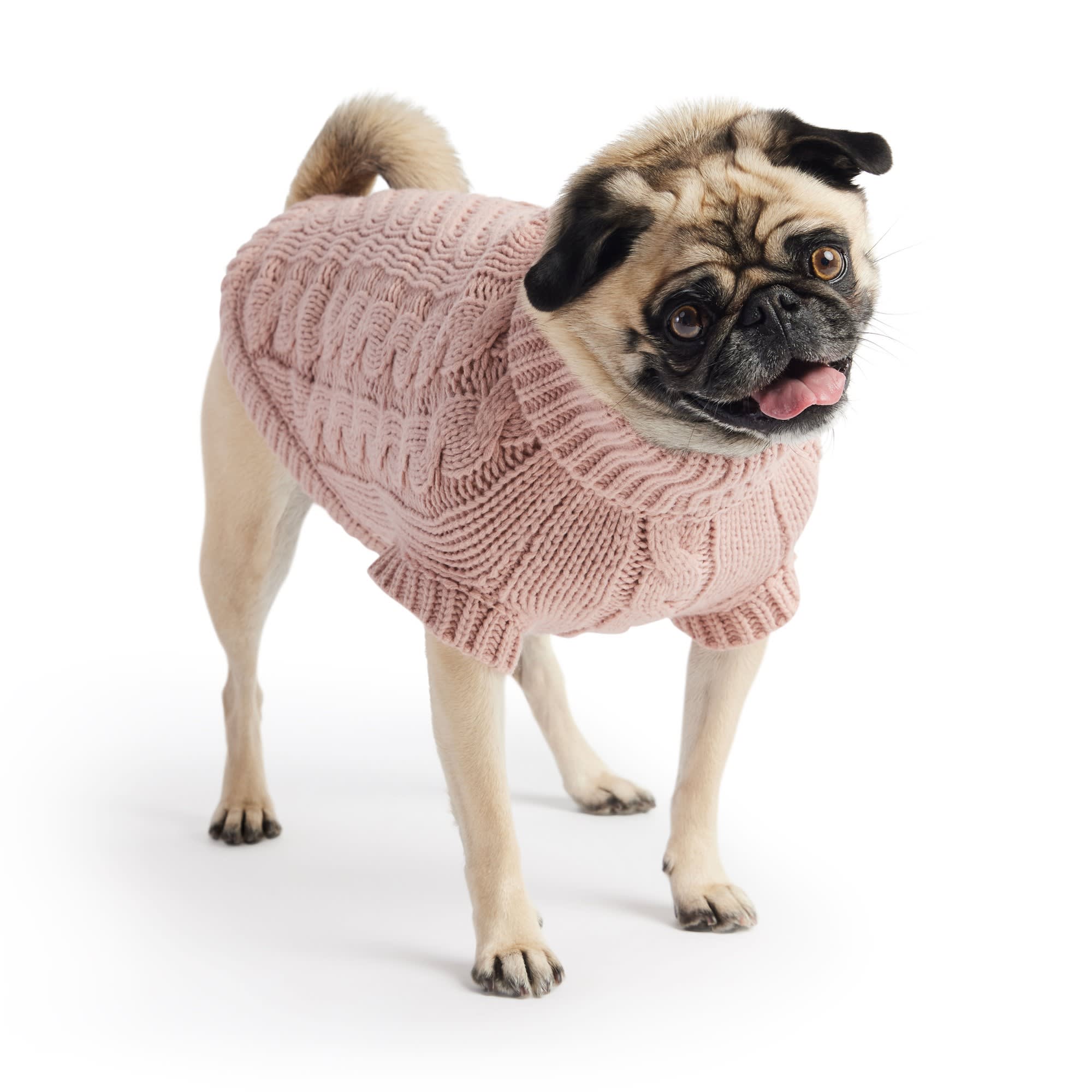 YOULY The Heir Pink Fuzzy Dog Sweater, X-Large