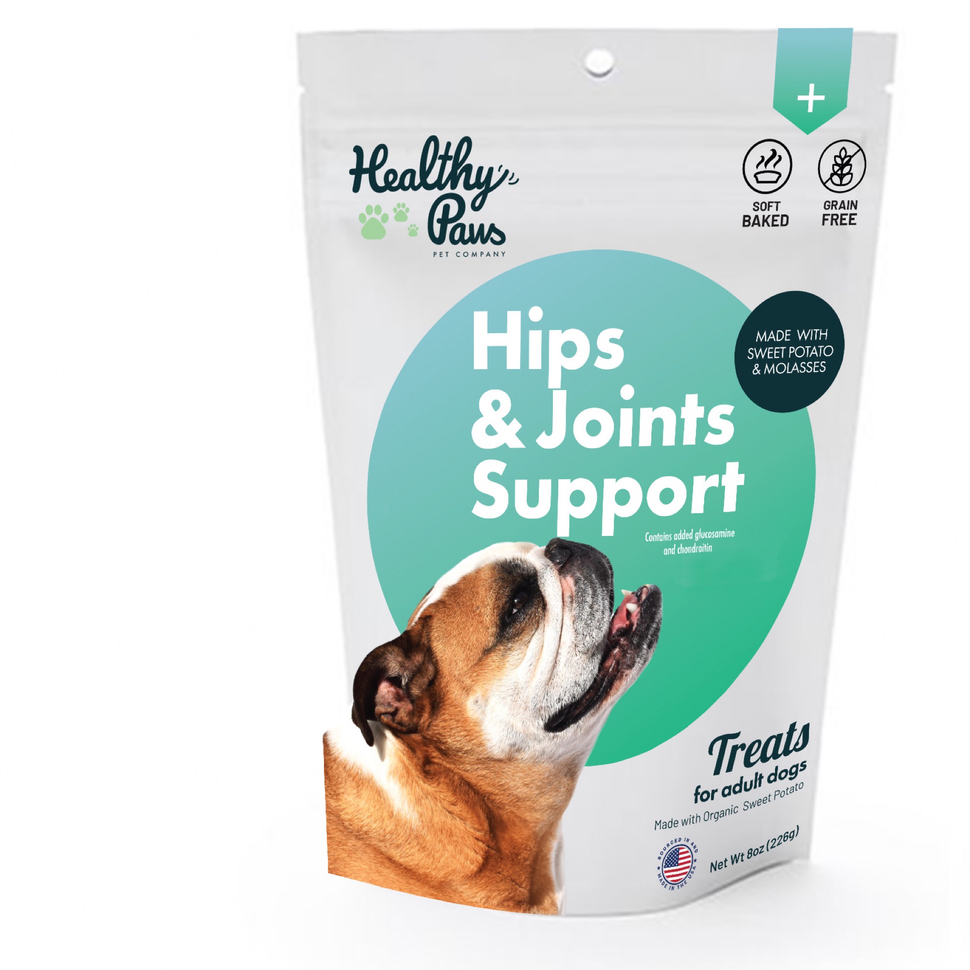 Healthy Paws Pet Company Hip & Joint Support Soft Baked Dog Treats, 8 ...
