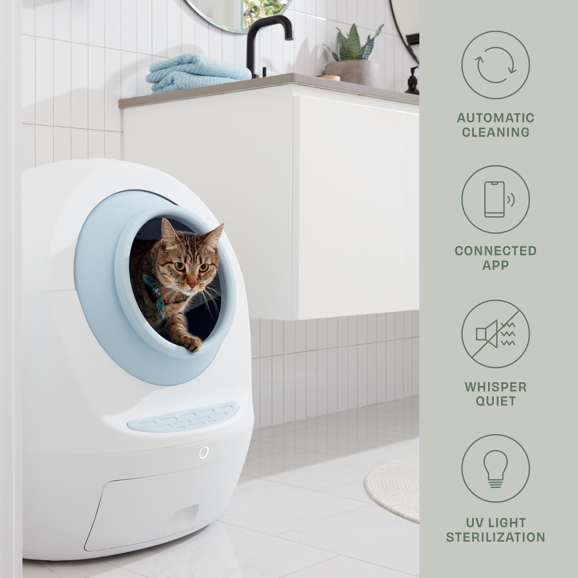 Casa Leo Leo's Loo Too Baby Blue Covered Automatic Self-Cleaning Cat Litter  Box