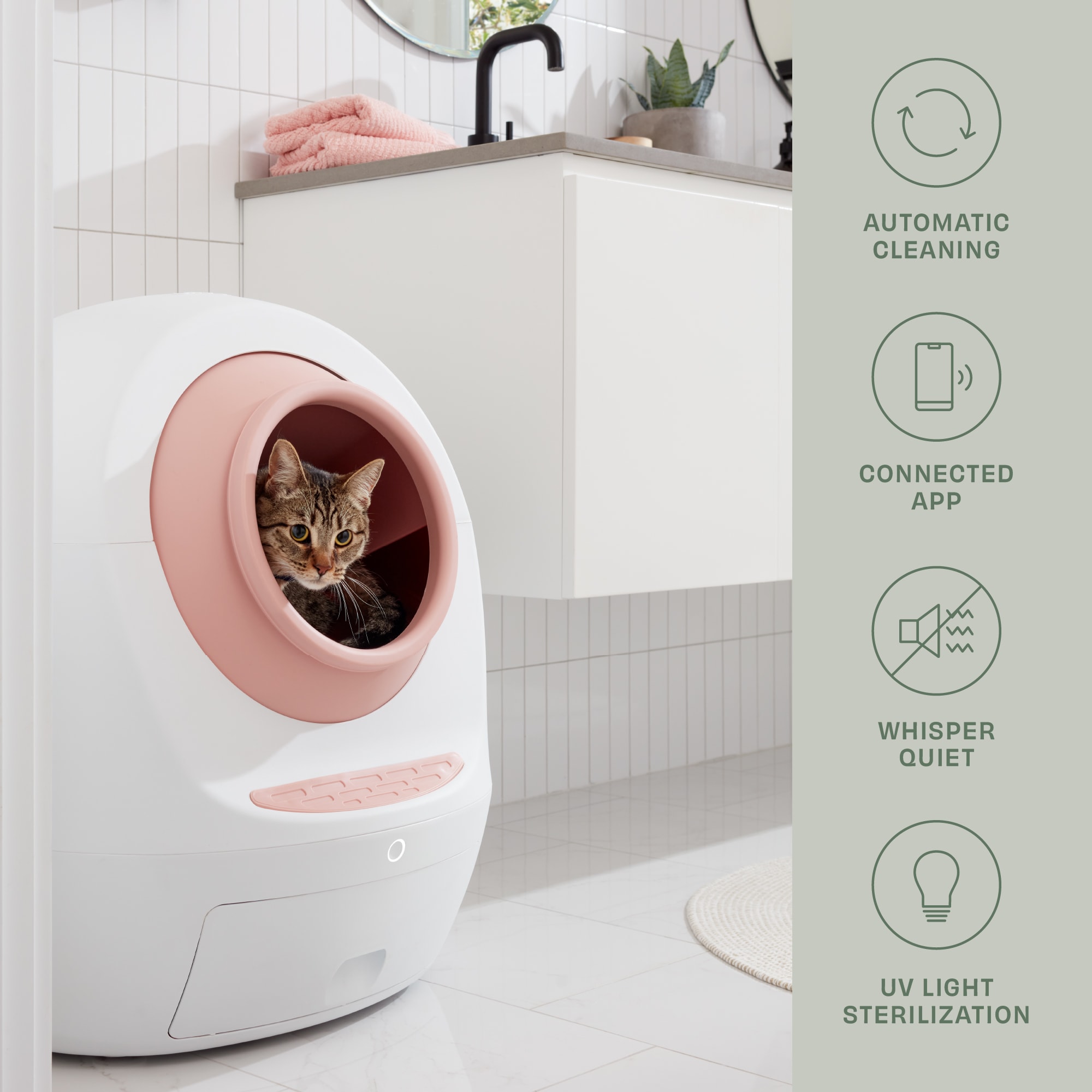 Smarty Pear Leo's Loo Too Pretty Pink Covered Automatic SelfCleaning