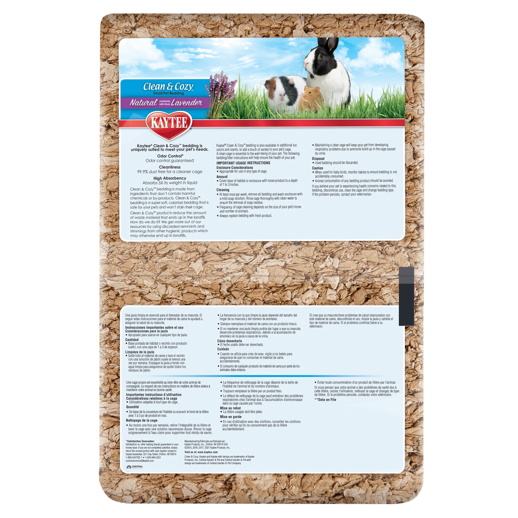 Kaytee Clean Cozy Natural Bedding with Lavender 49.2 Liter Petco