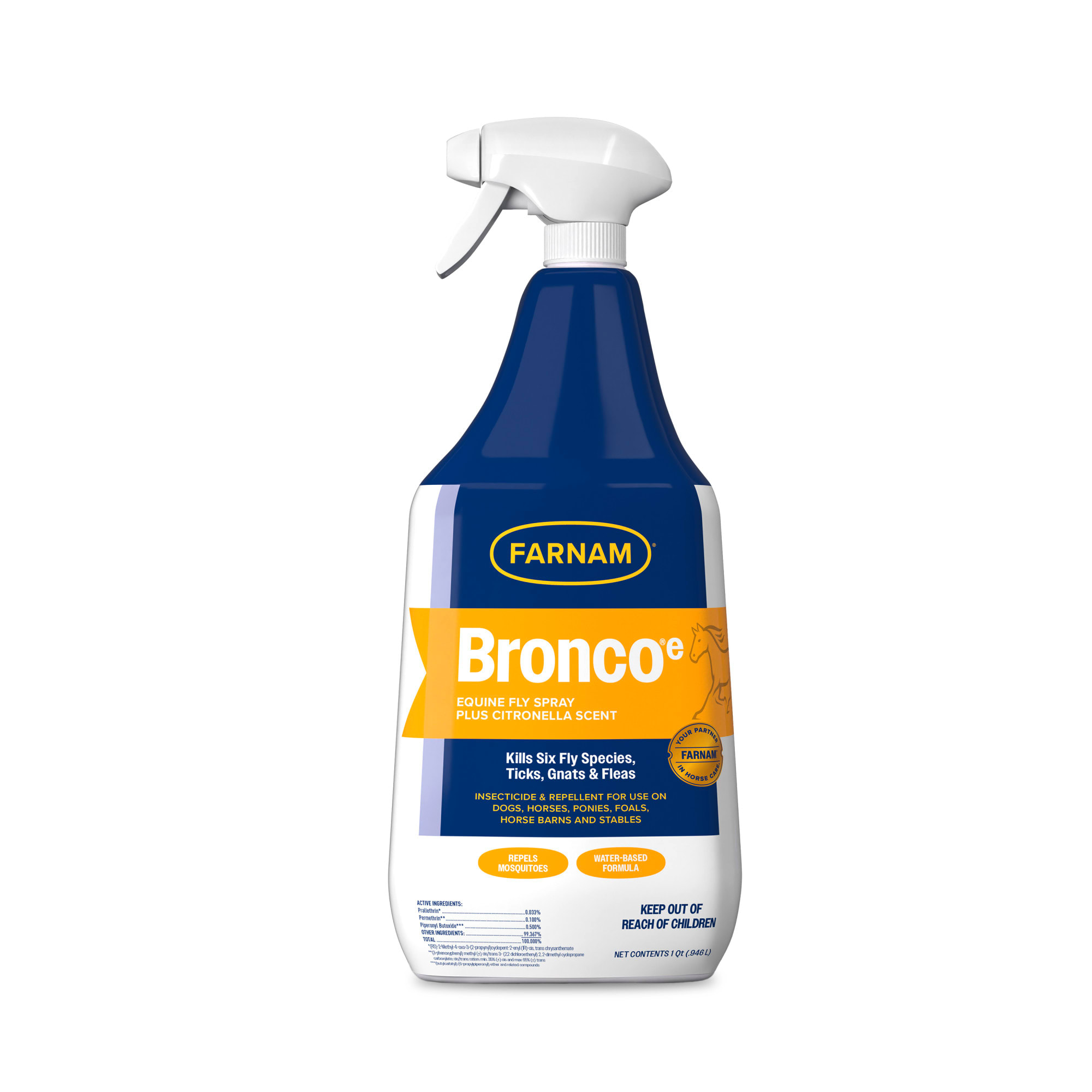 Farnam Broncoe Equine Fly Spray With Citronella Scent for Horses & Dogs