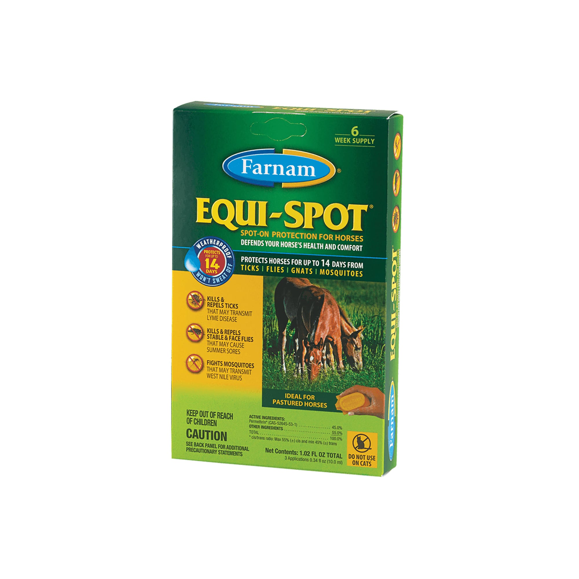 Farnam EQUISPOT Spoton Protection for Horses 6 Week Supply, 0.34 fl