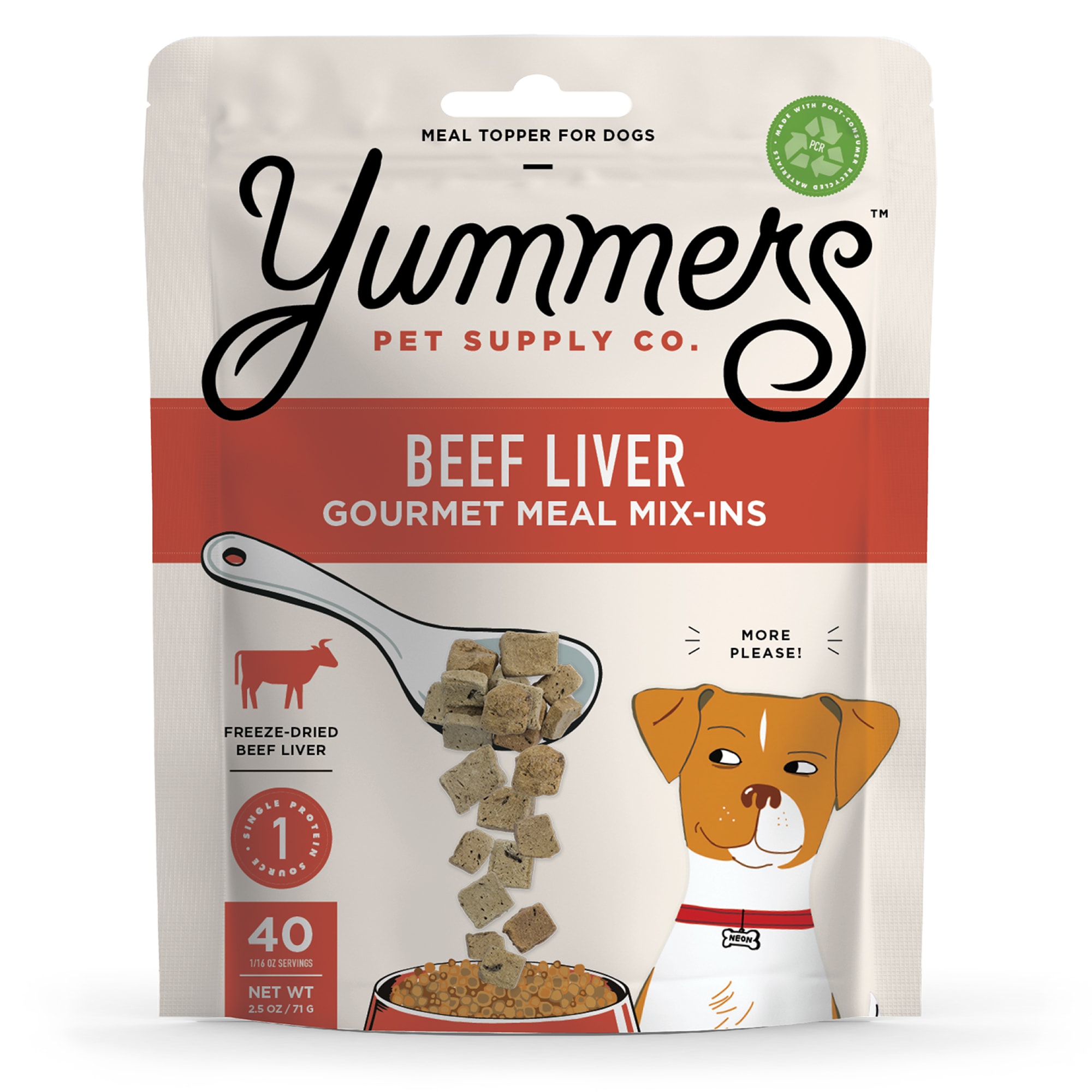 Yummers Freeze Dried Beef Liver Dog Food Topper 2.5 oz