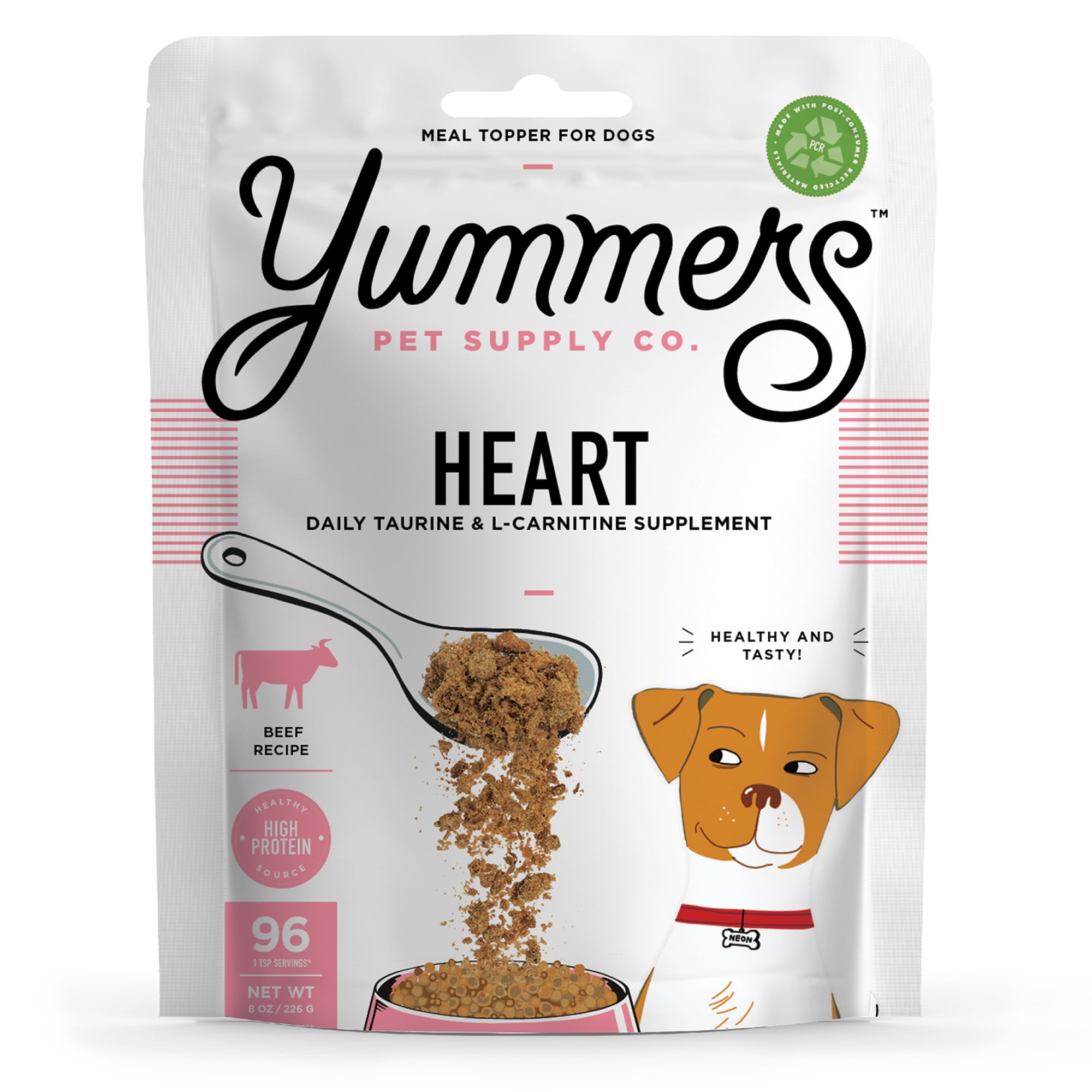 Yummers Heart Functional Mix Ins Beef Dog Food Topper 8 oz. Petco