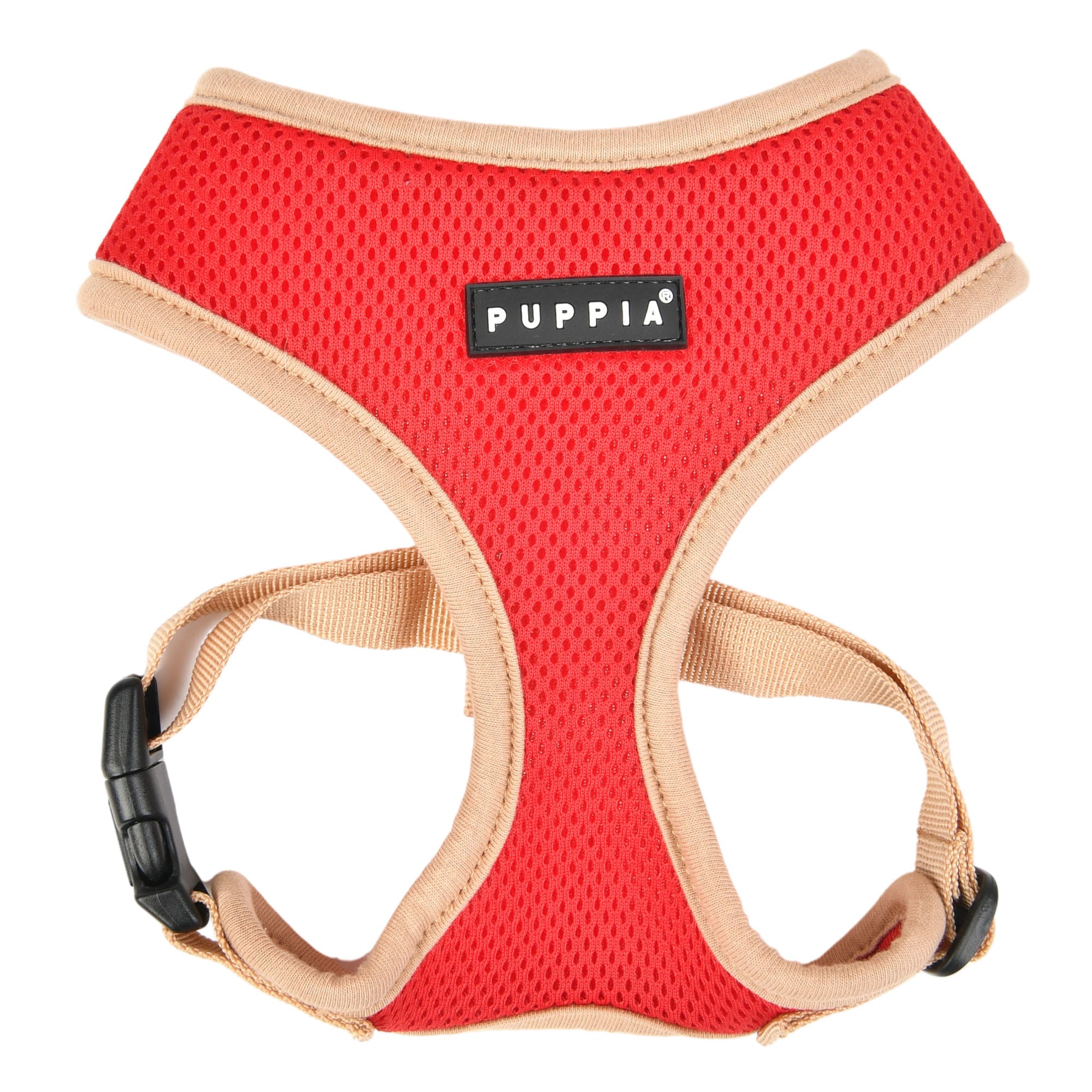 Puppia Red Soft Mesh Dog Harness II Small - Adjustable & Comfy