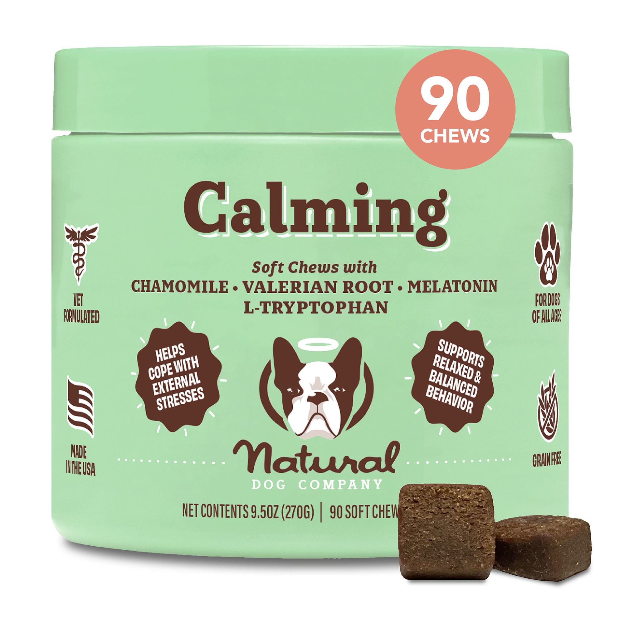 Natural Dog Company Calming Chews for Stress Anxiety Relief