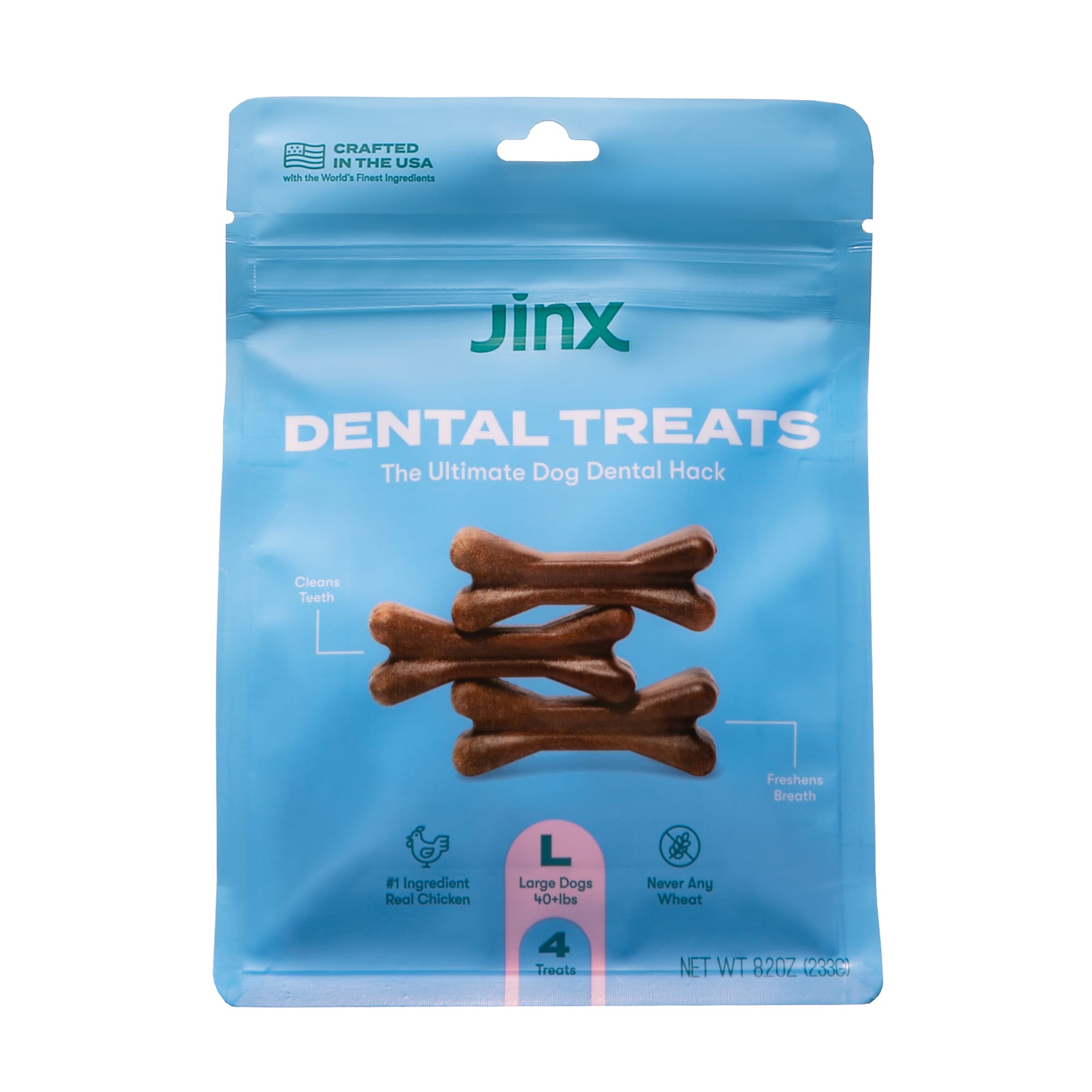 Jinx Chicken Flavored Large Dental Dog Treat Chew, 8.2 oz. Petco