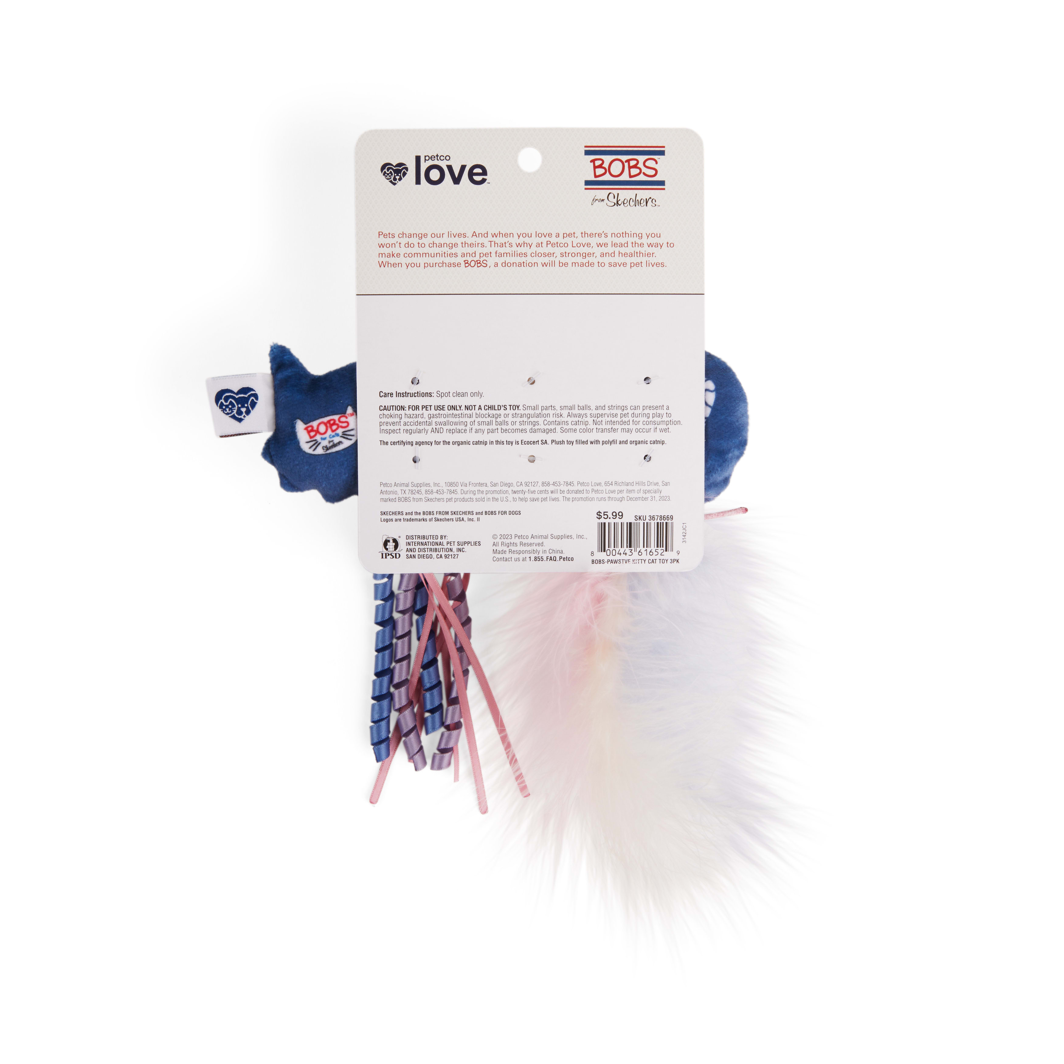 BOBS from Skechers Pawsitive Cat Toys, Medium, Pack of 3 | Petco