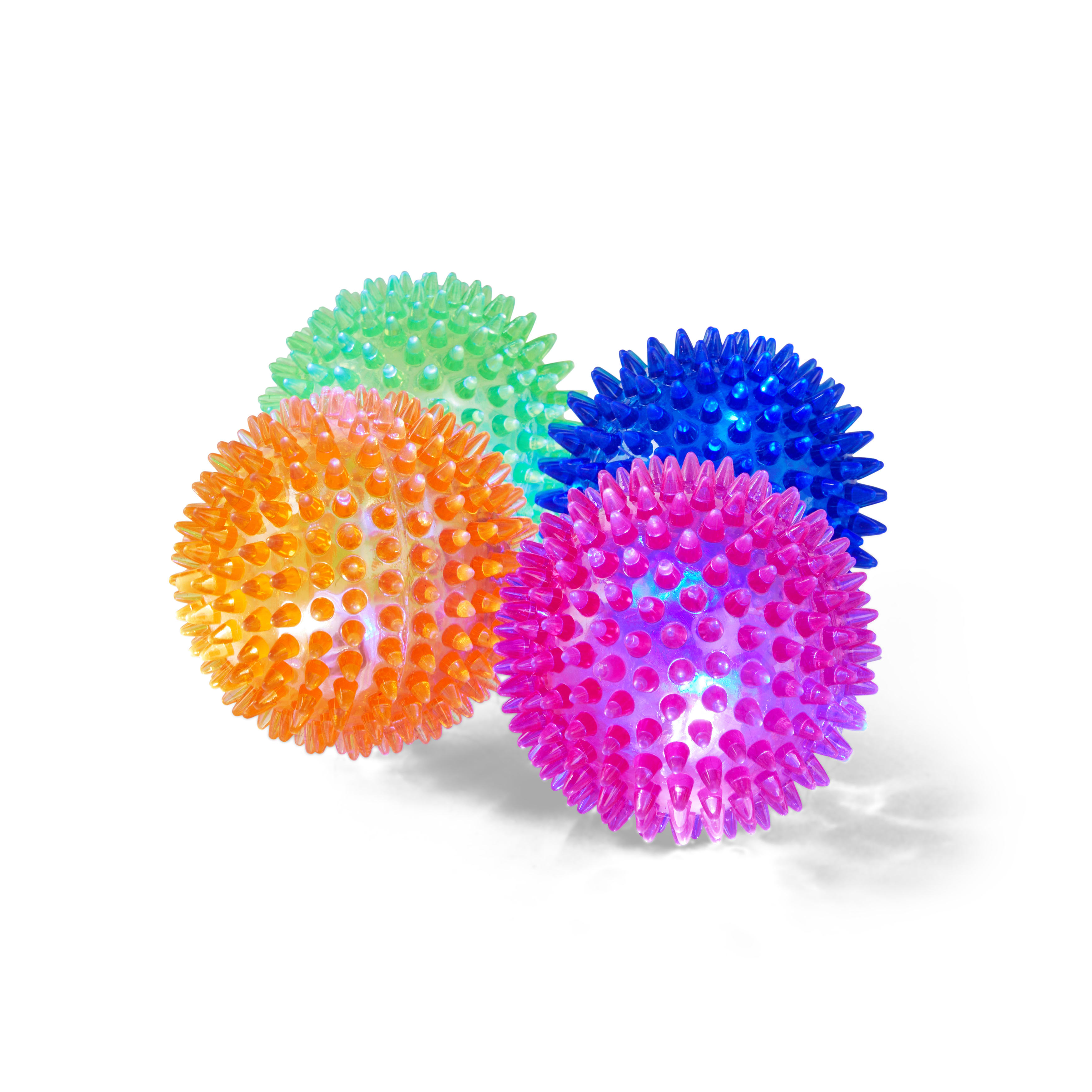 Leaps & Bounds Led Light-up Spiny Ball Toy For Dogs In Various Colors 