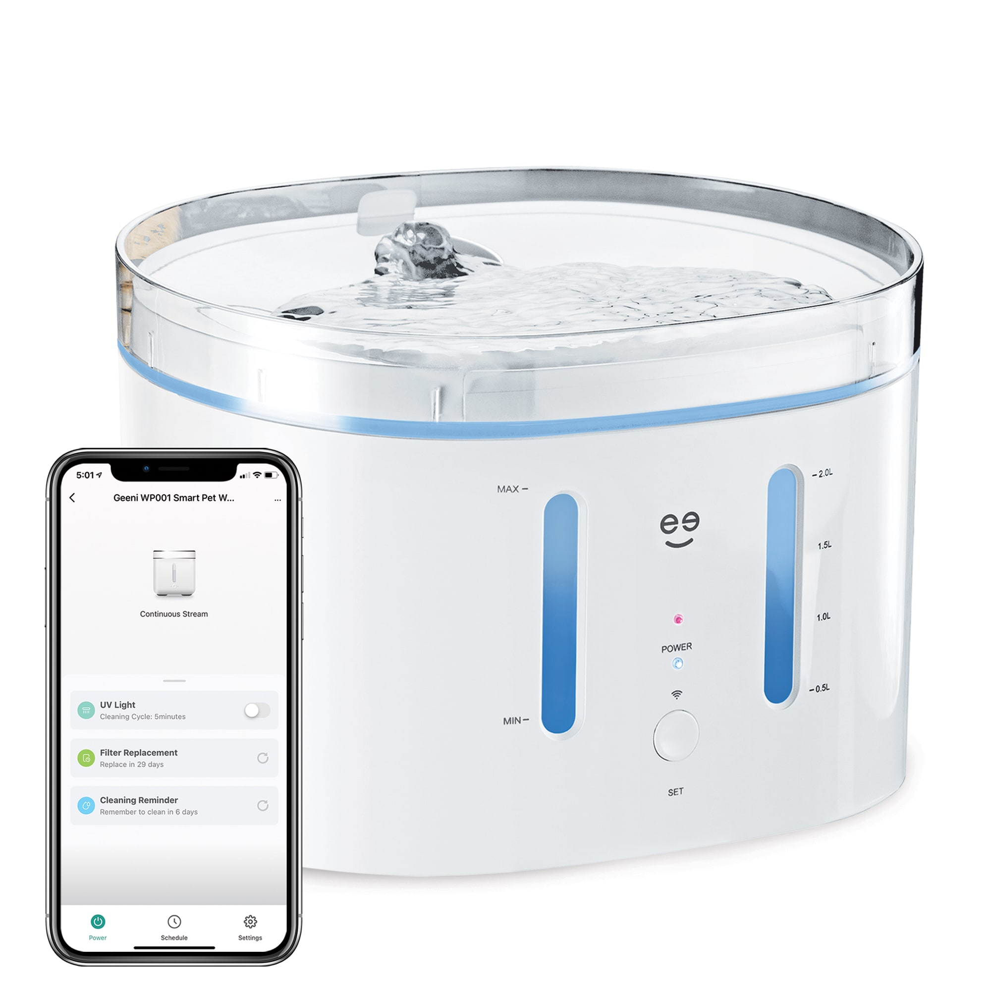 Geeni PetConnect Smart Fountain UV Sterilized Circulating Water