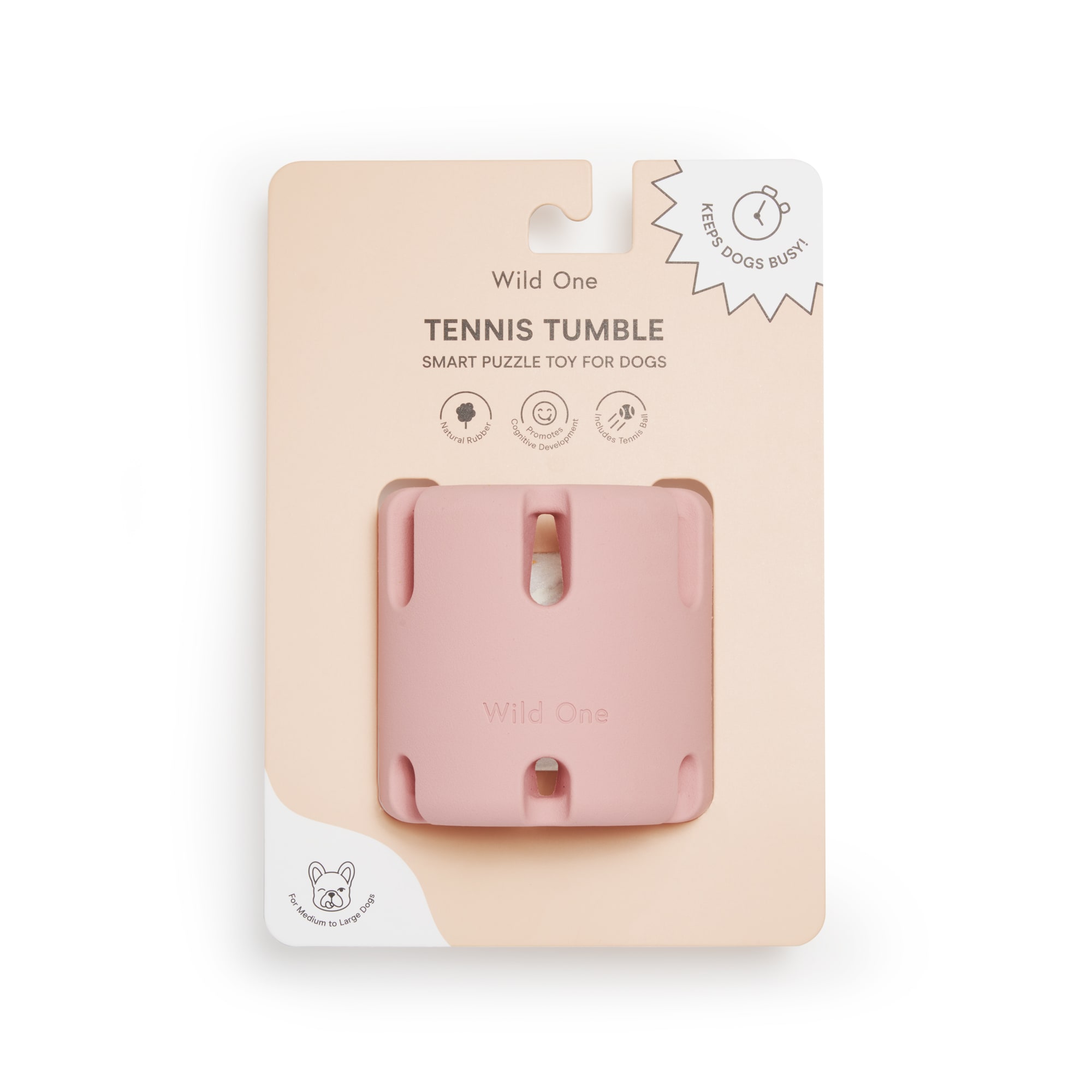 Wild One Blush Tennis Tumble Dog Toy, Medium Petco