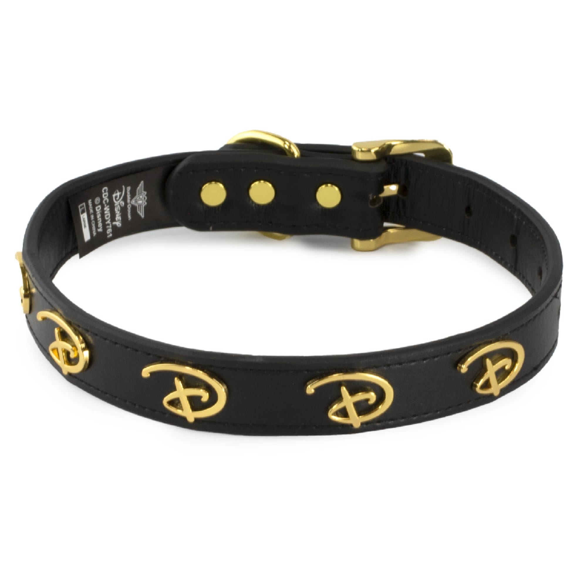 Buckle-Down Disney Signature D Logo Vegan Leather Dog Collar, Medium