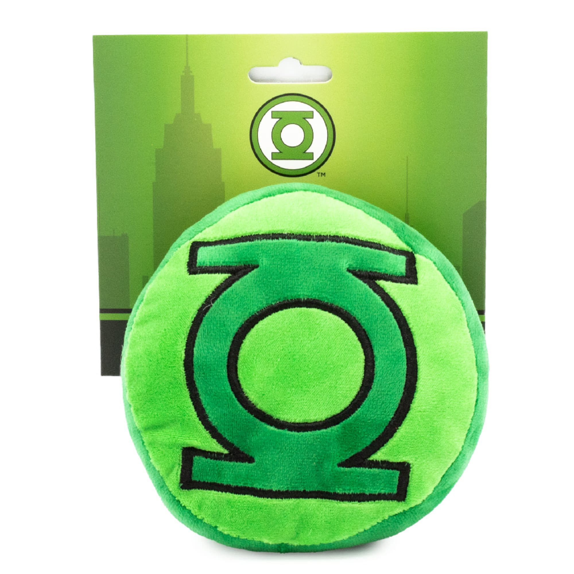 BuckleDown Green DC Comics Lantern Logo Round Plush Squeaker Dog Toy