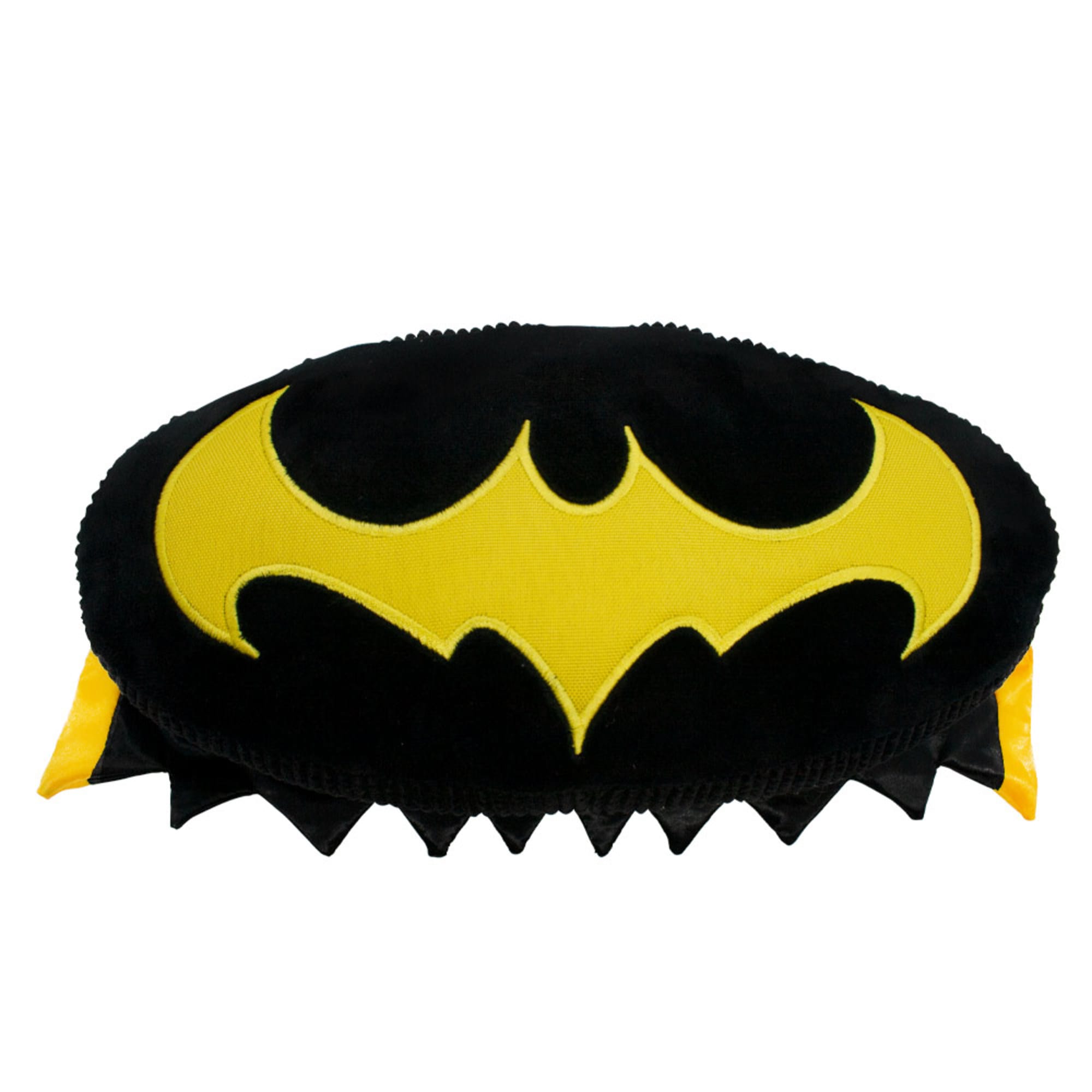 Buckle-Down DC Comics League of Super Pets, Ace The Bat Hound Logo with Cape Plush Squeaker Dog Toy, Large | Petco