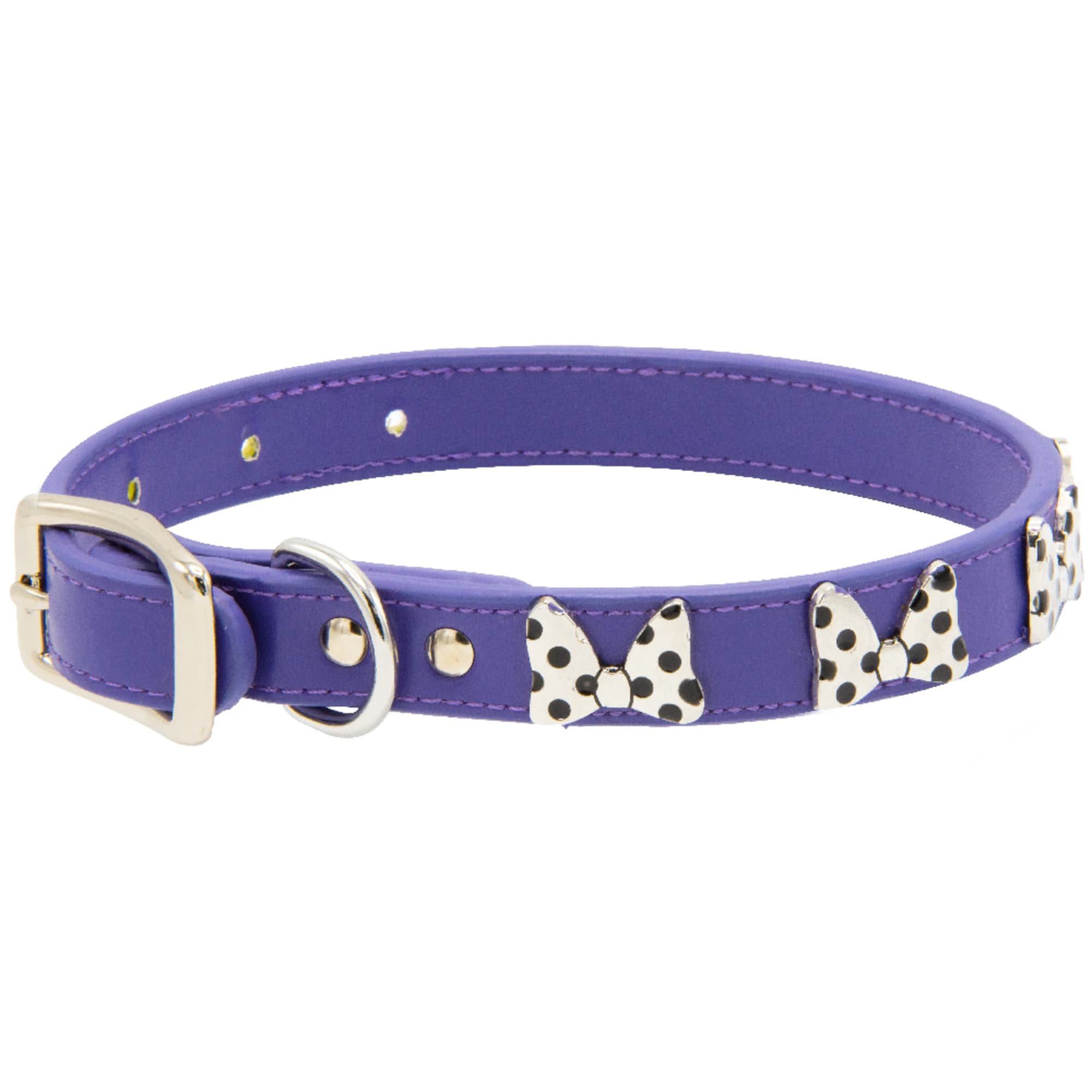 Small Buckle-Down Plastic Clip Collar Fits 6-9 Neck Minnie Mouse Expressions Polka Dot Pink/White 1/2 Wide 