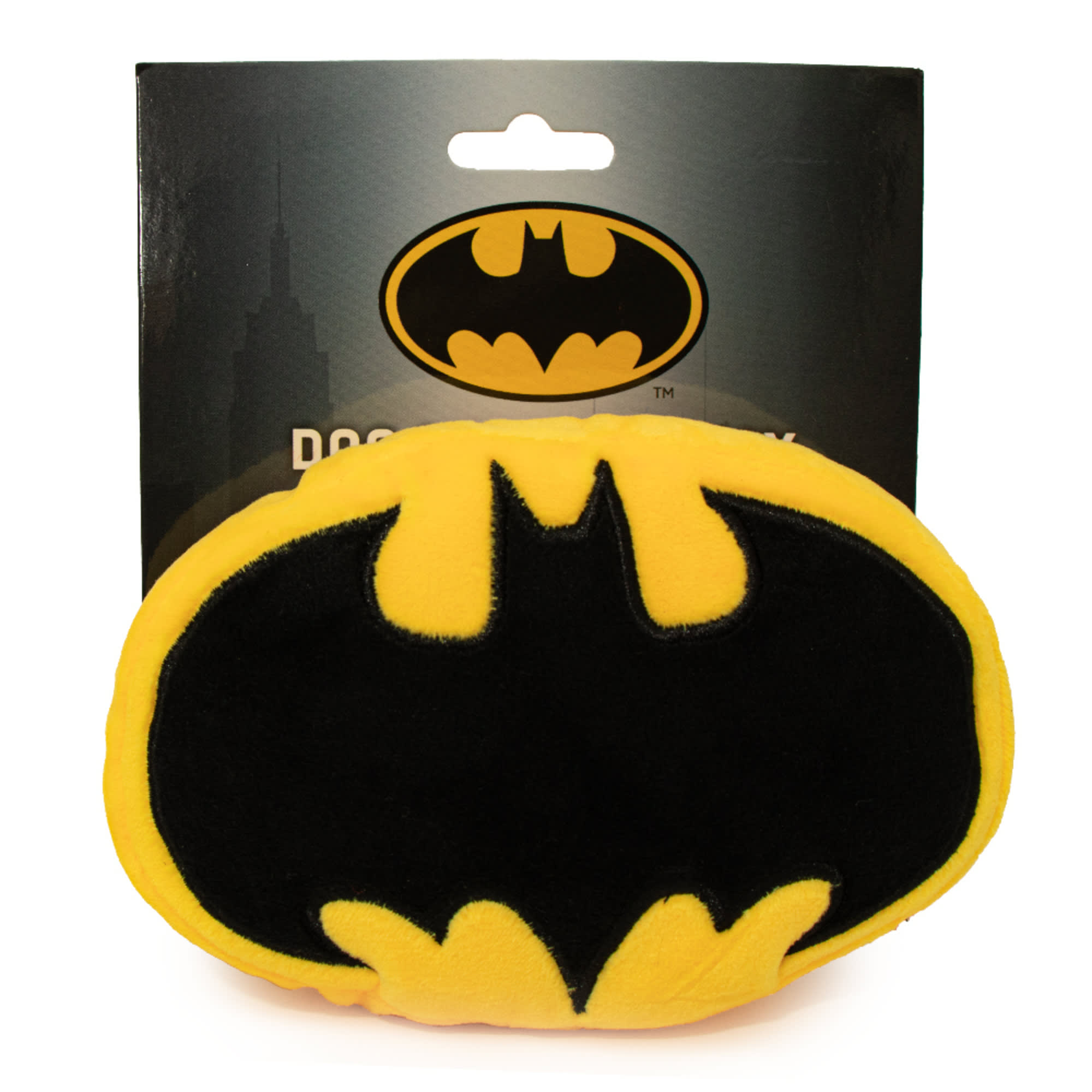 Buckle-Down Yellow/Black DC Comics Batman Bat Icon Plush Squeaker Dog Toy,  Small