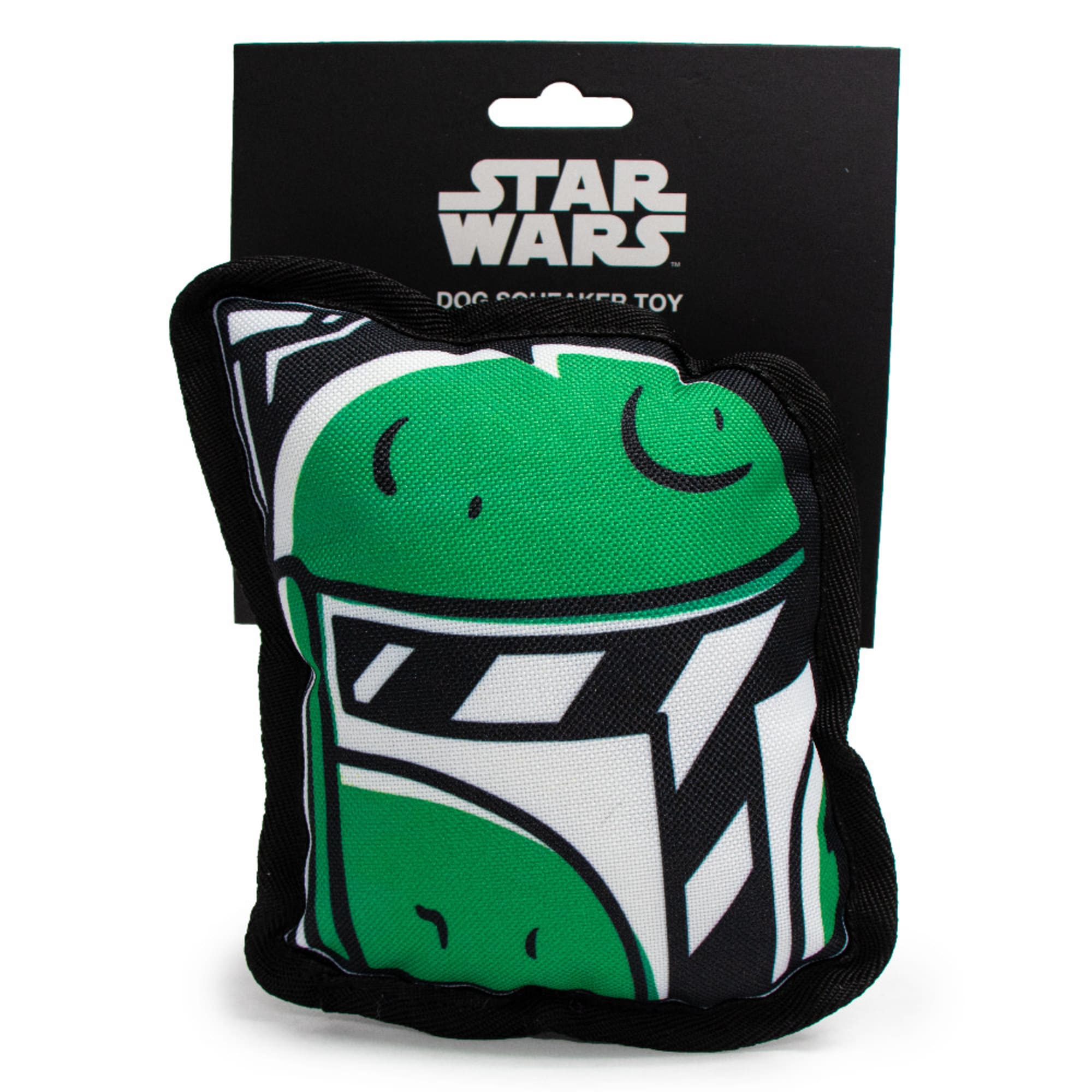 BuckleDown Star Wars Ballistic Boba Fett Head Plush Squeaker Dog Toy