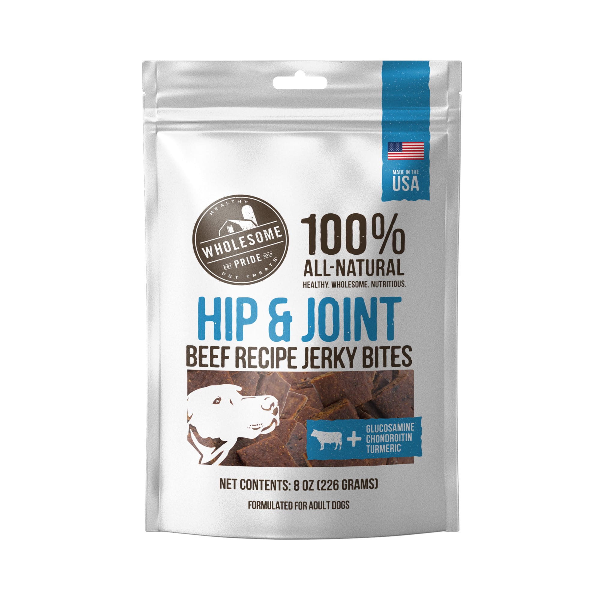 Wholesome Pride Functional Hip & Joint Support Blue Jerky Bites Dog ...