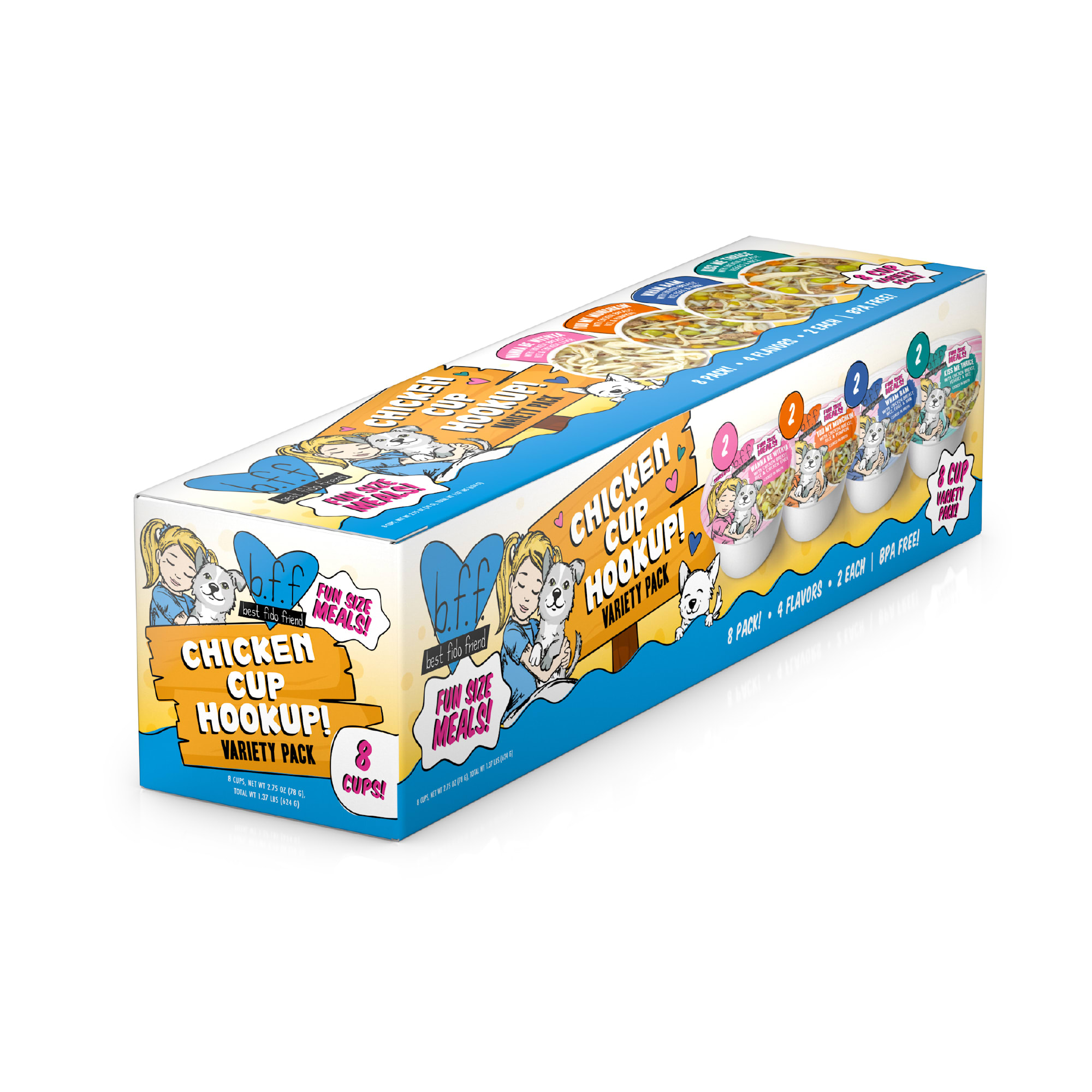 B.F.F. Fun Size Meals! Chicken Cup HookUp! Variety Pack Wet Dog Food, 2