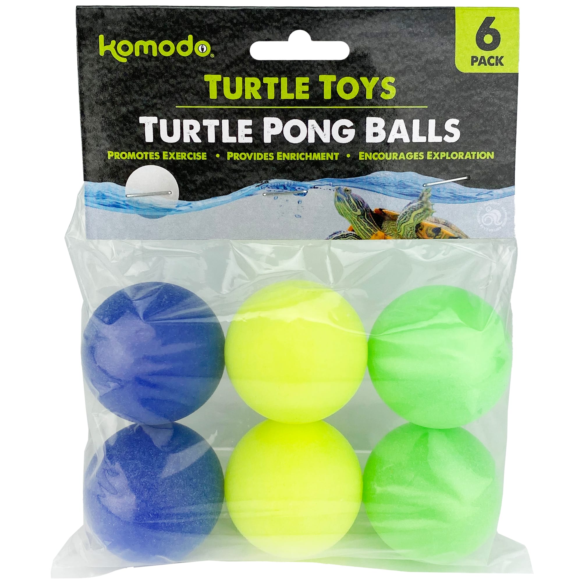 Multipet Komodo Ping Pong Balls Turtle Toy, Medium, Pack of 6 Petco