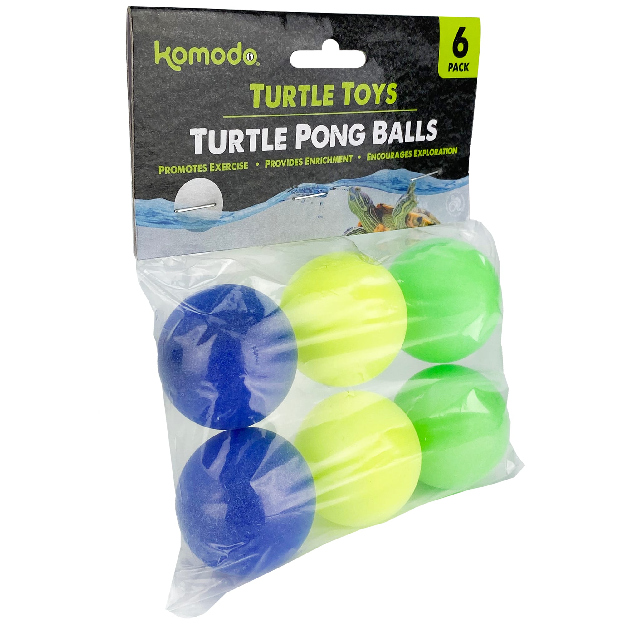 Komodo Ping Pong Balls Turtle Toys 6 Pk