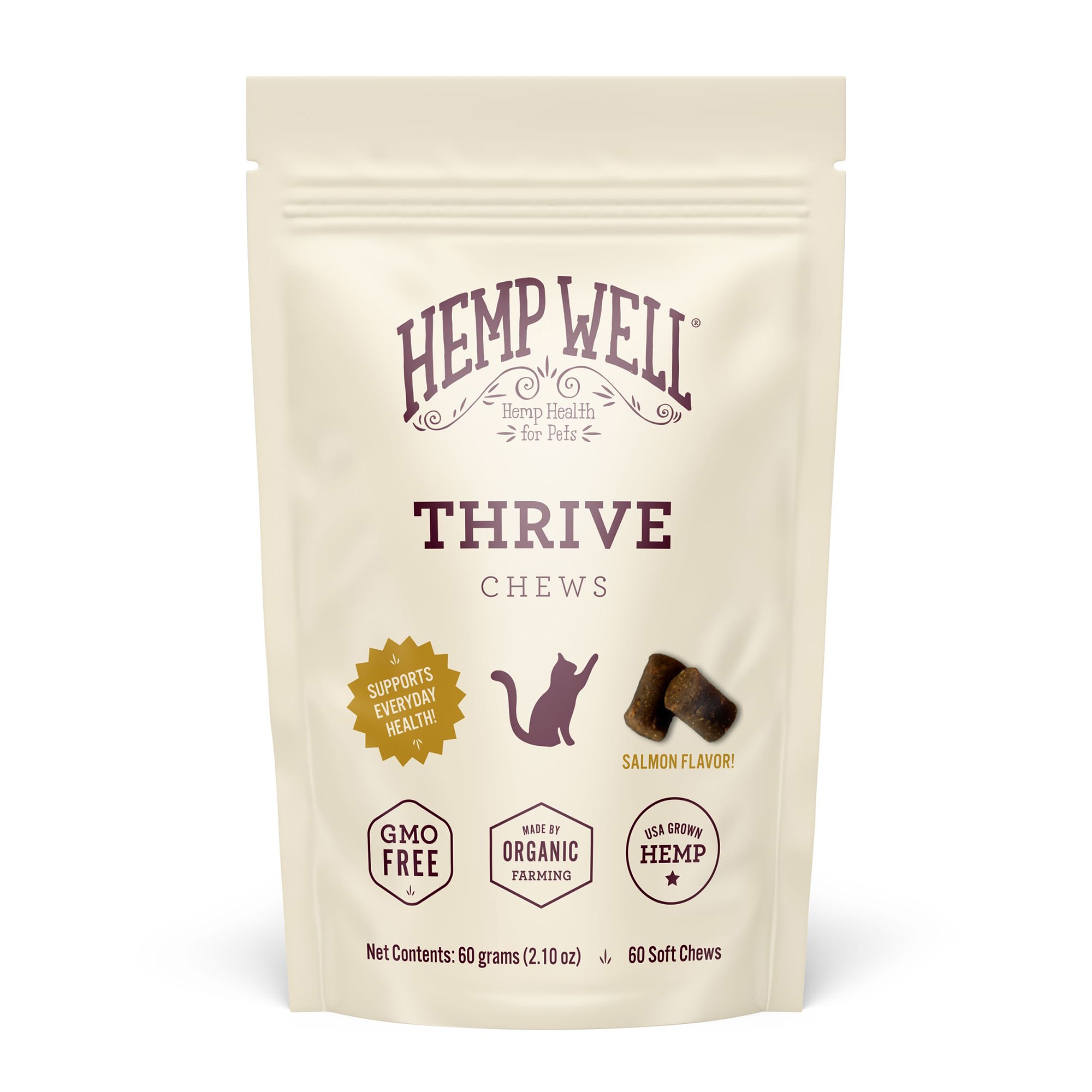 Hemp Well Thrive Omega Cat Soft Chews, 60 Count