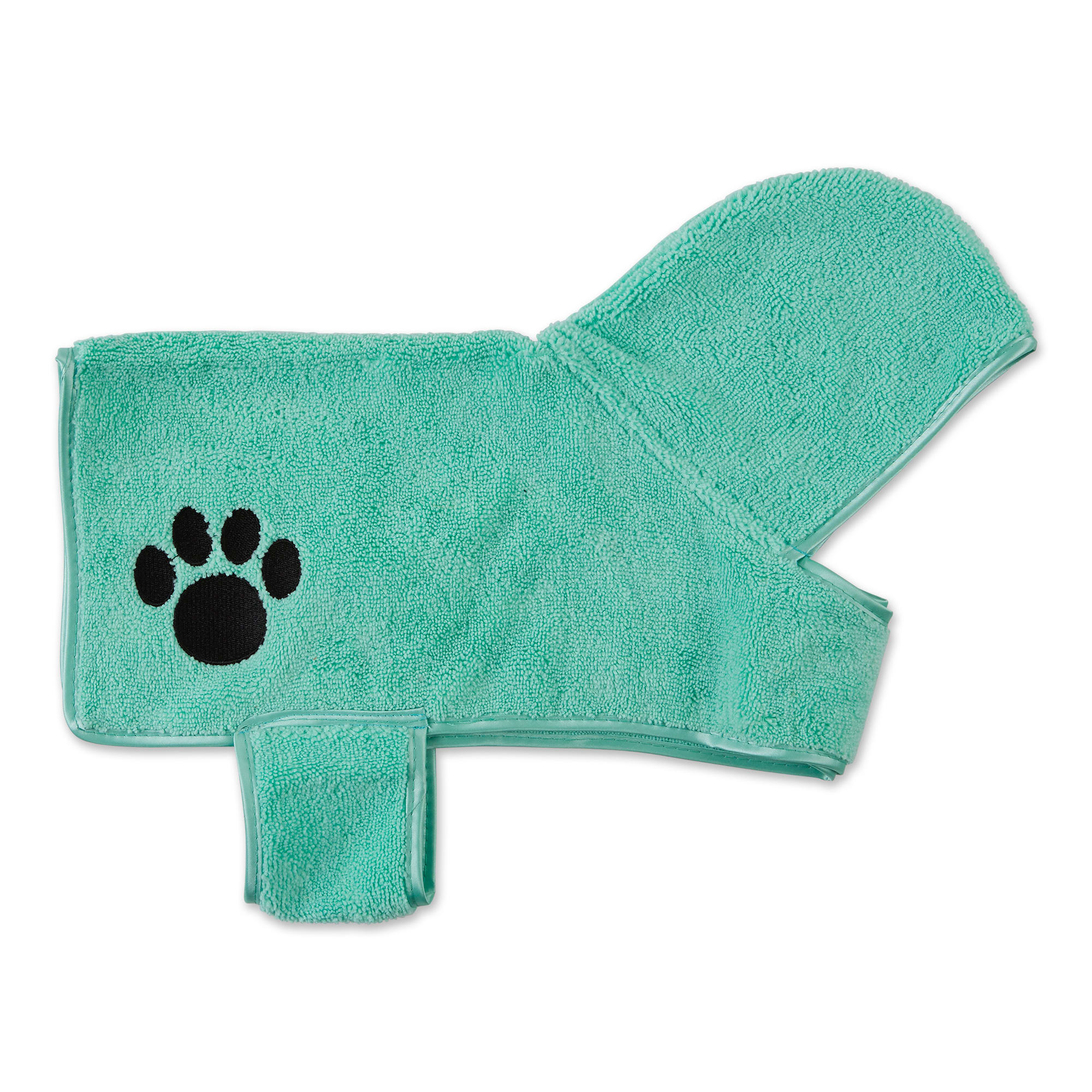 Bone Dry XS Aqua Paw Embroidered Pet Robe